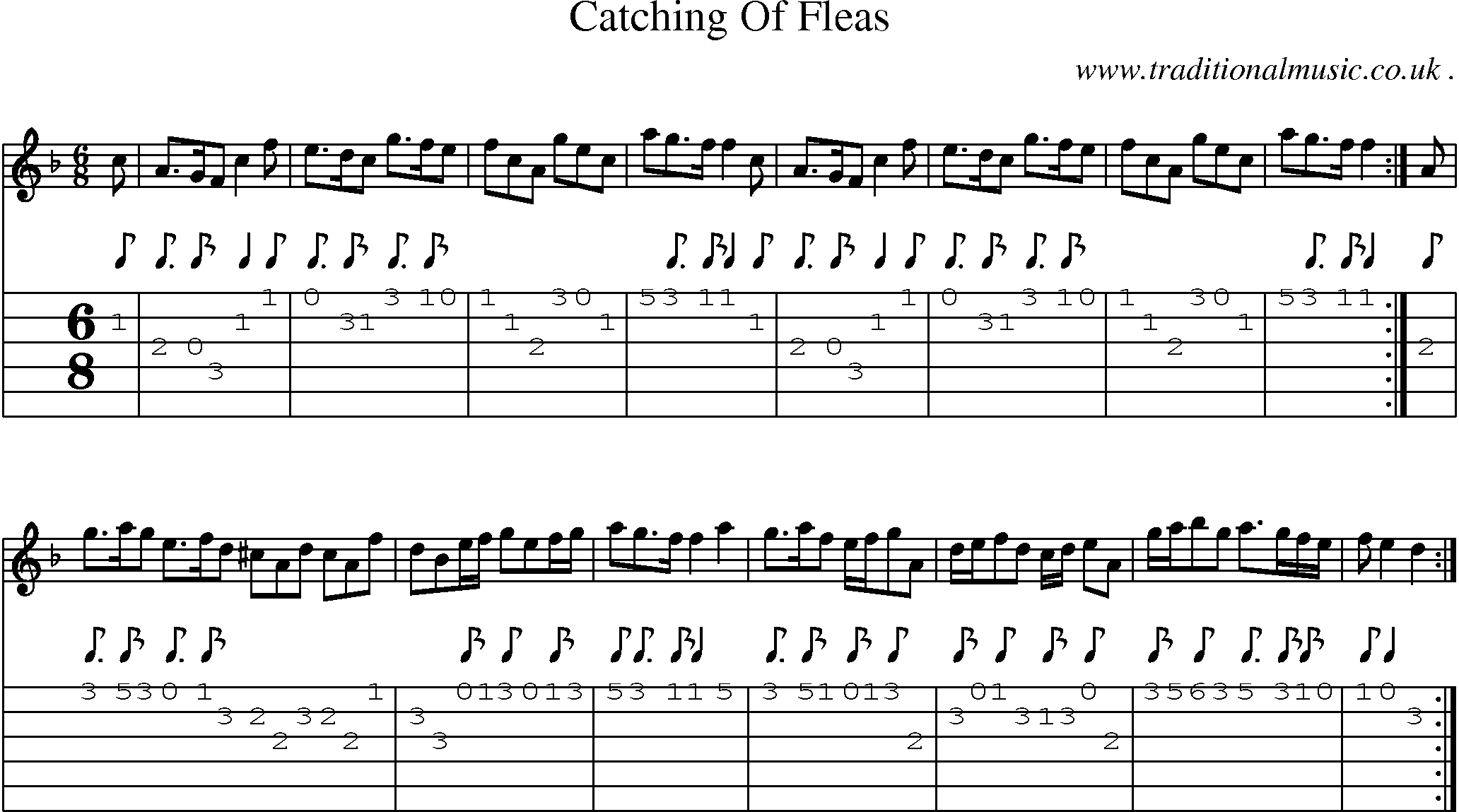 Sheet-Music and Guitar Tabs for Catching Of Fleas