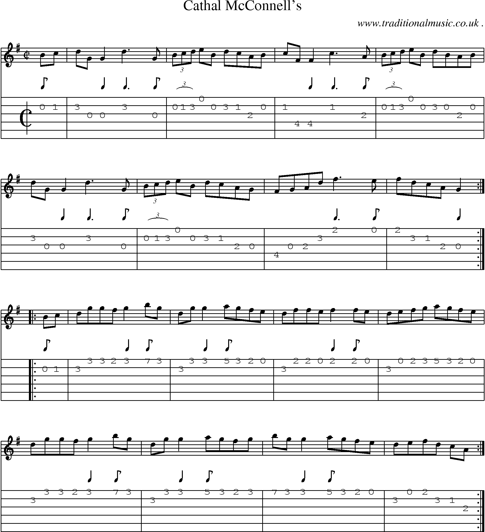 Sheet-Music and Guitar Tabs for Cathal Mcconnells