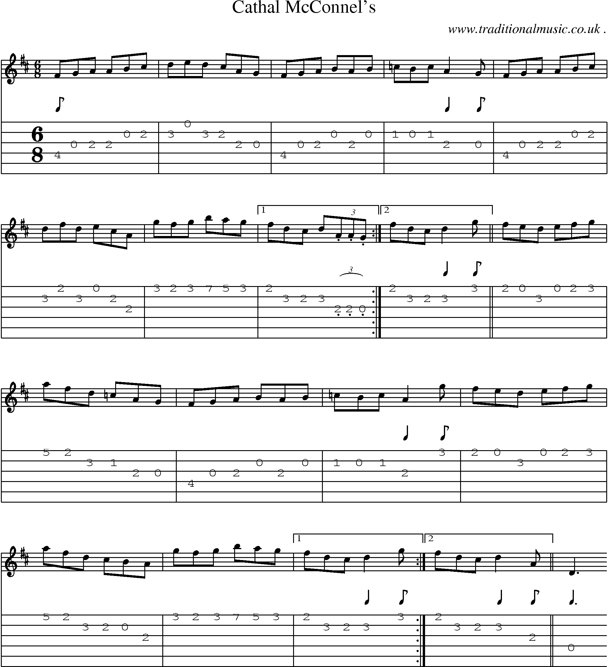 Sheet-Music and Guitar Tabs for Cathal Mcconnels