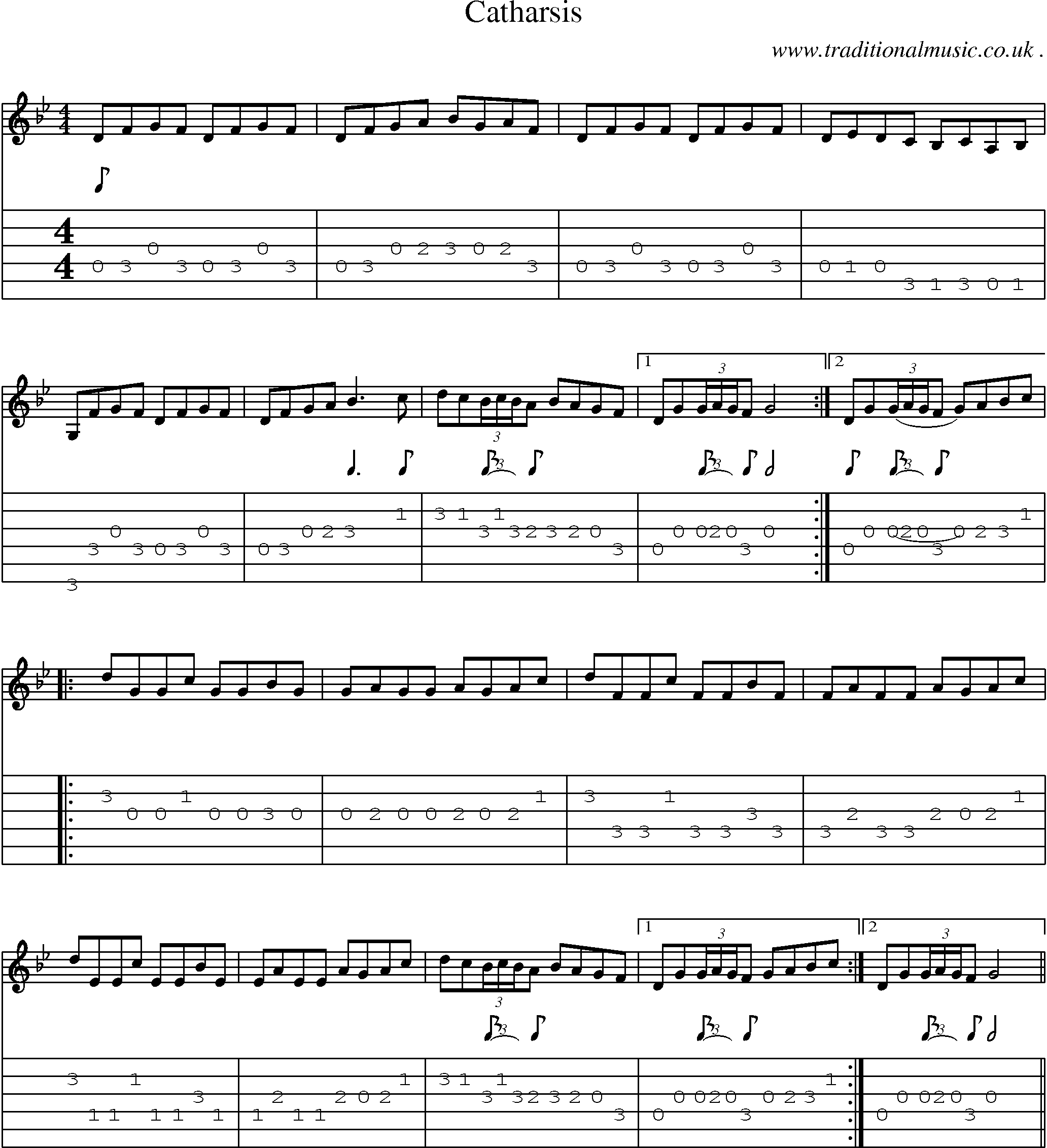 Sheet-Music and Guitar Tabs for Catharsis