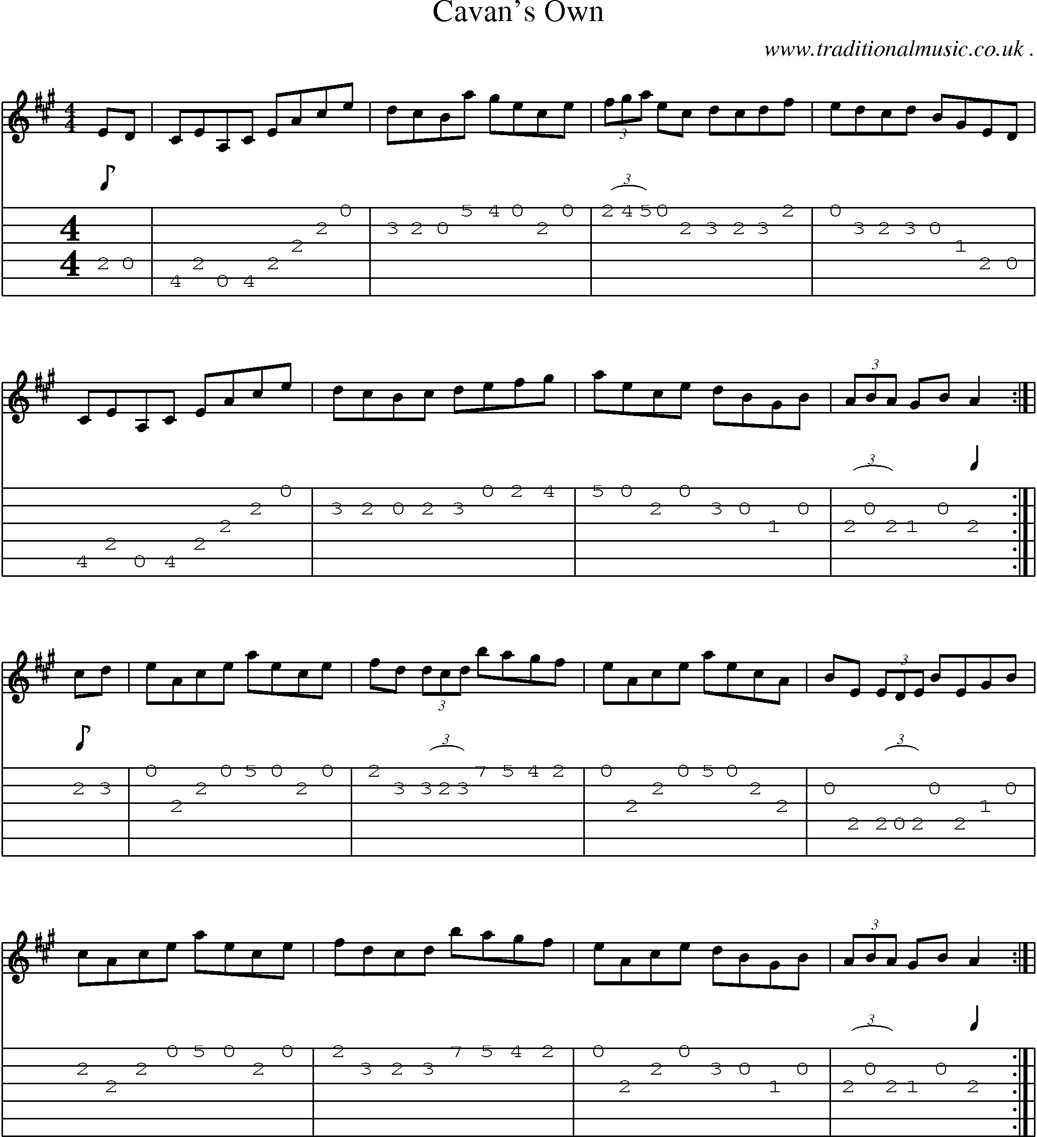 Sheet-Music and Guitar Tabs for Cavans Own