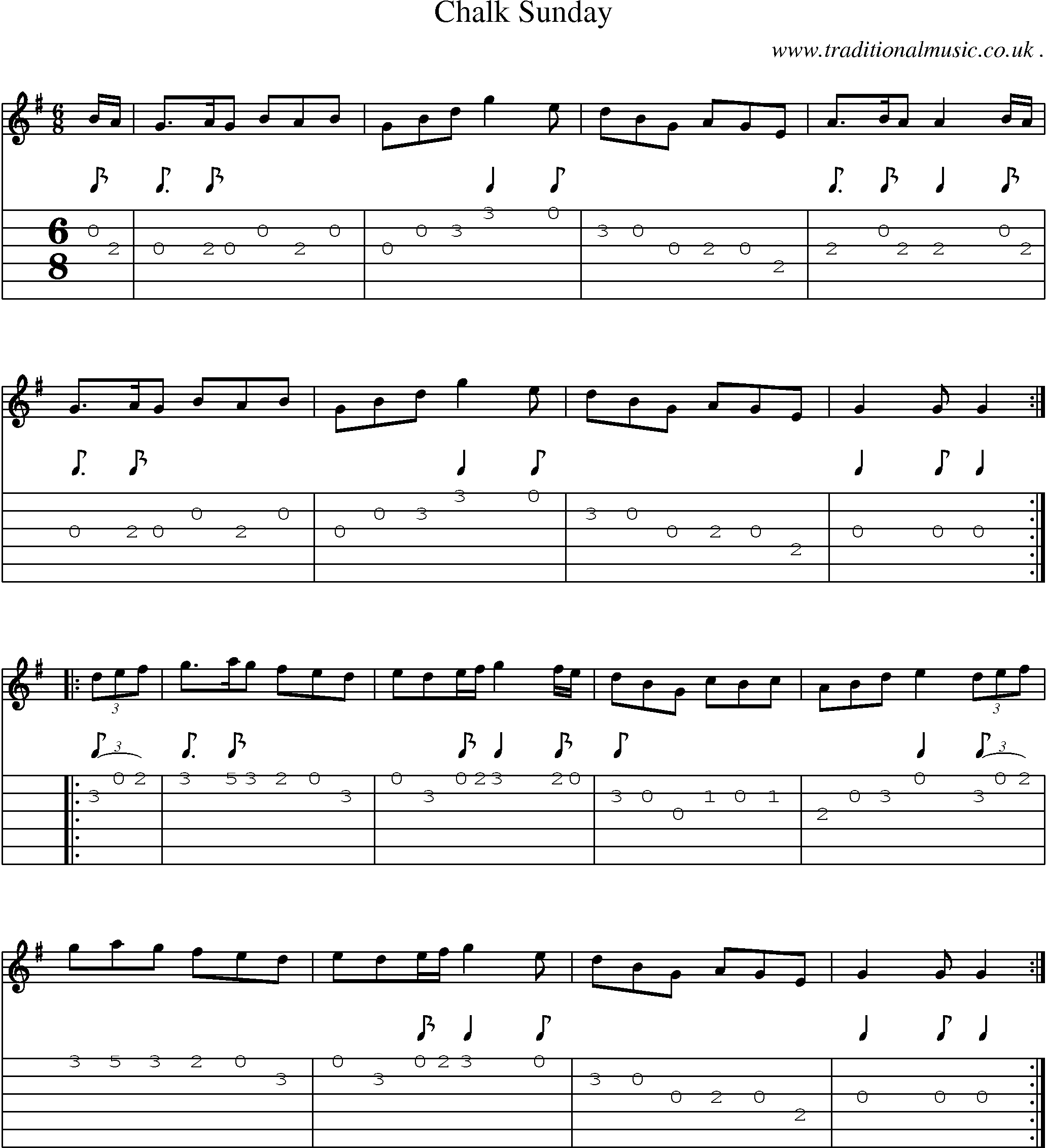 Sheet-Music and Guitar Tabs for Chalk Sunday