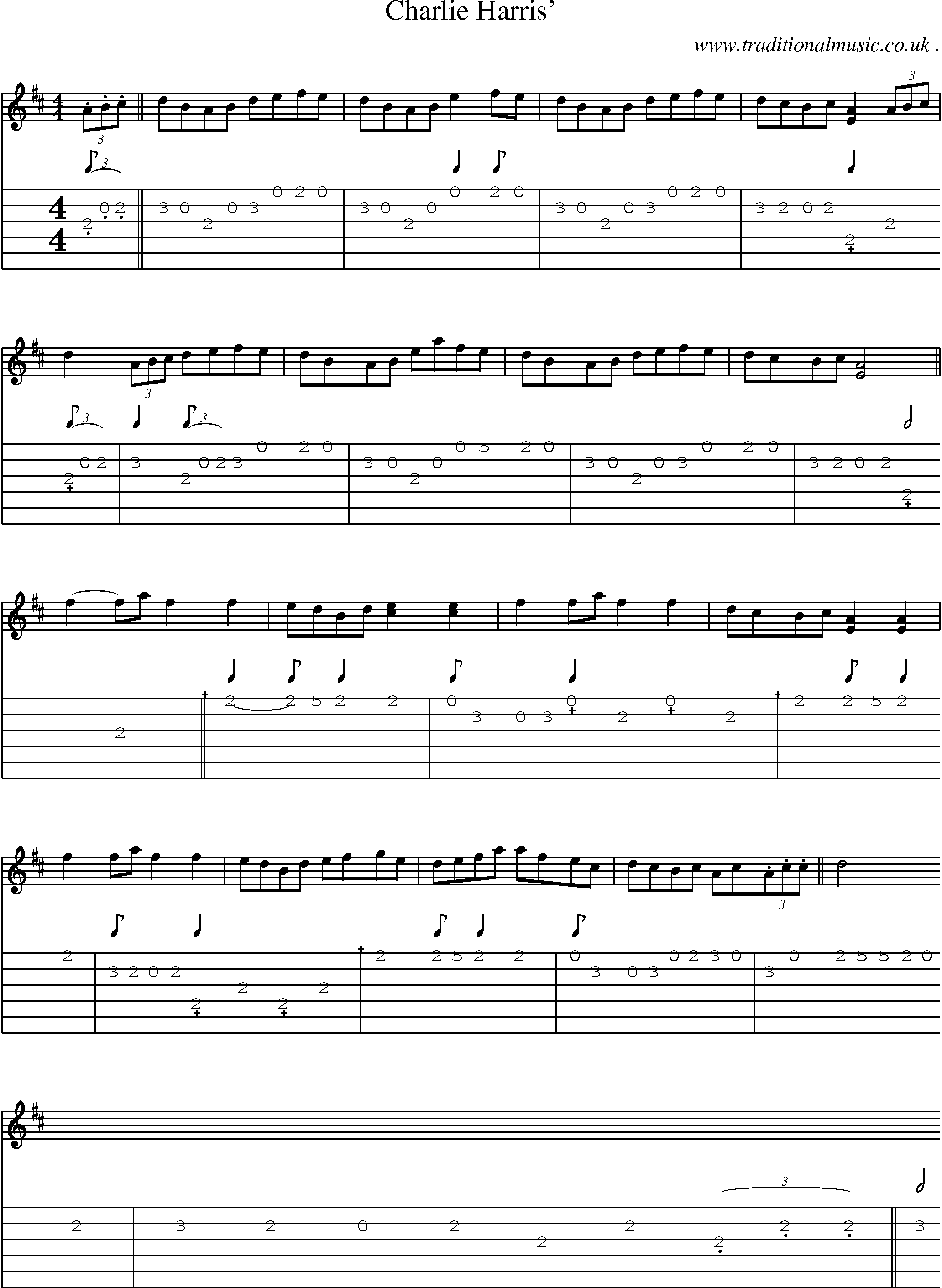 Sheet-Music and Guitar Tabs for Charlie Harris