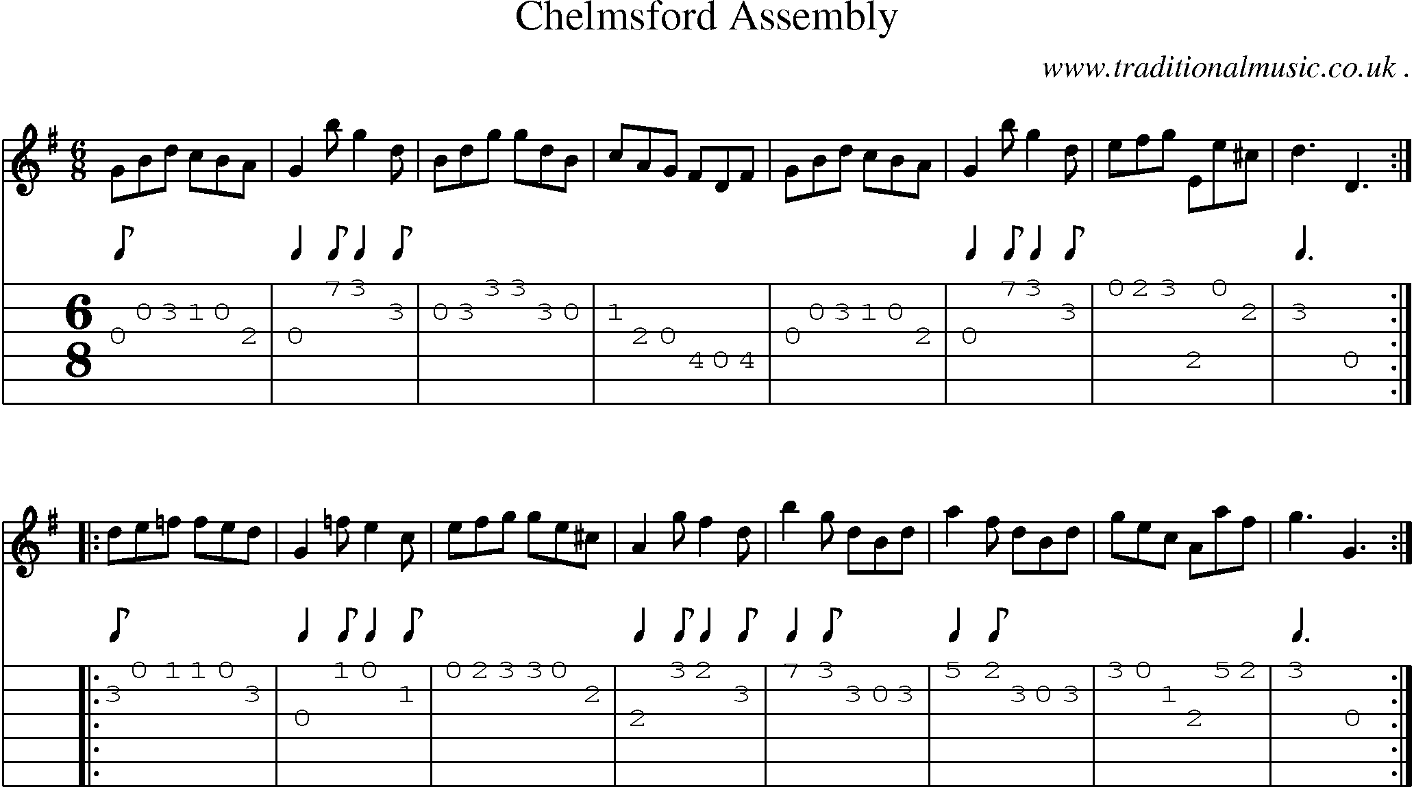 Sheet-Music and Guitar Tabs for Chelmsford Assembly