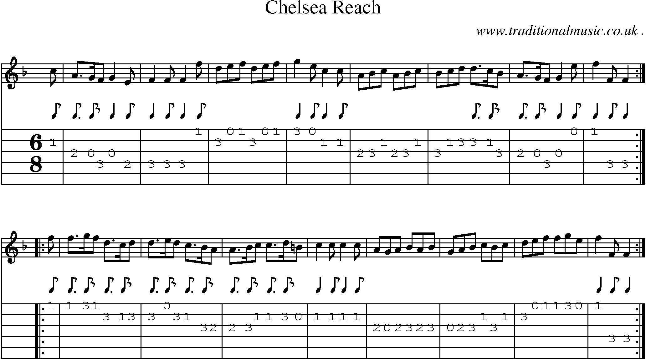 Sheet-Music and Guitar Tabs for Chelsea Reach