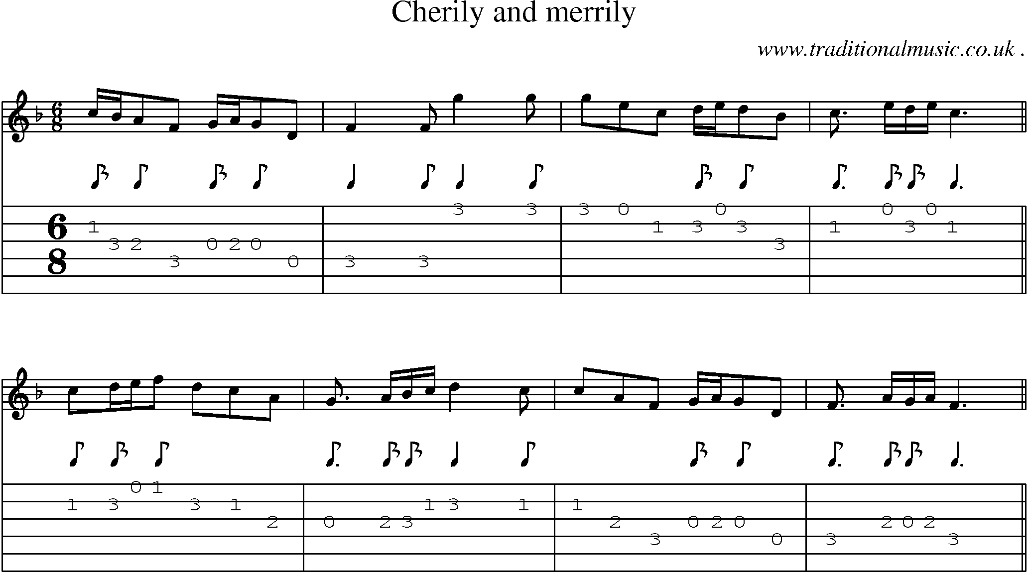 Sheet-Music and Guitar Tabs for Cherily And Merrily