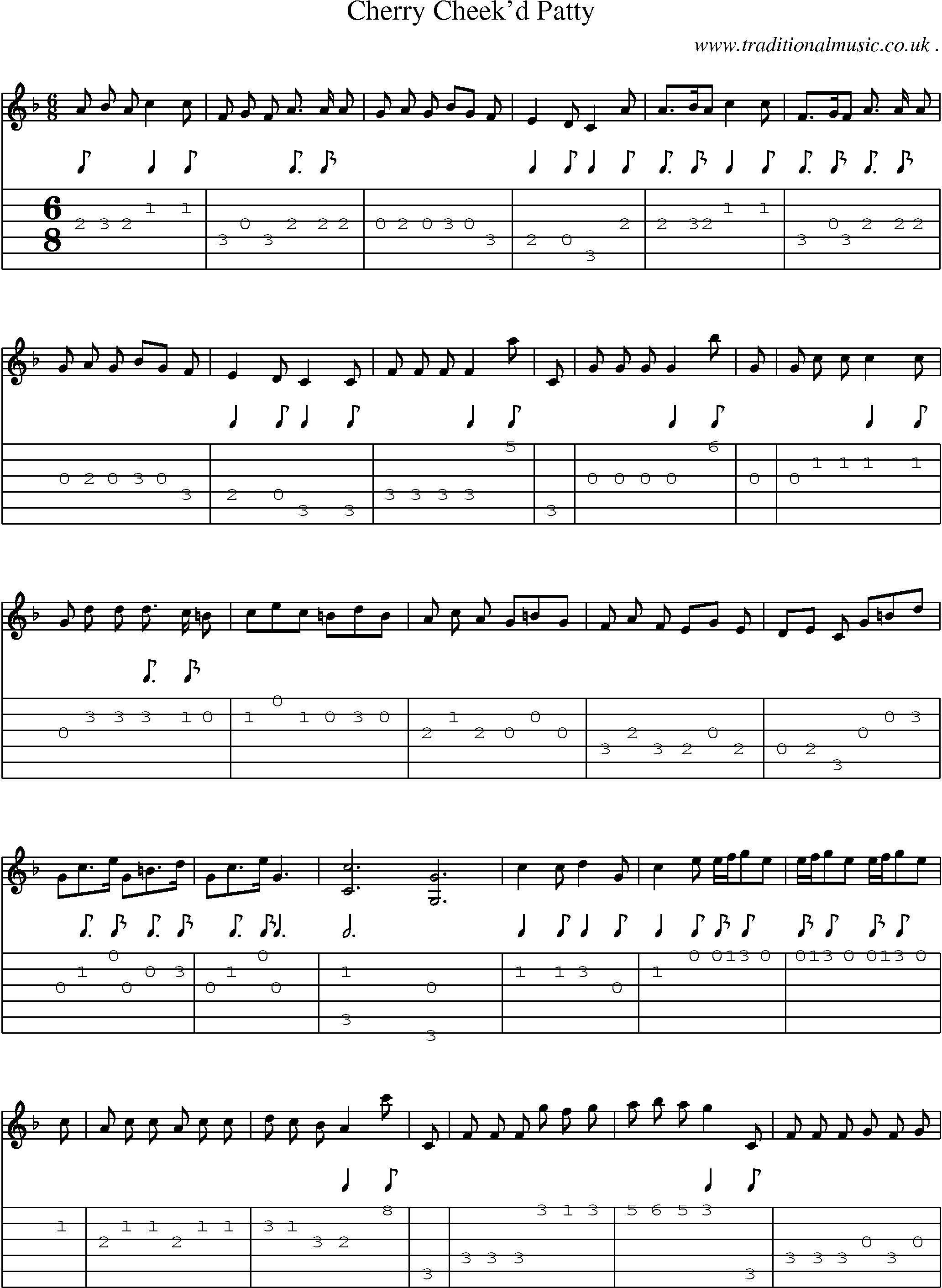 Sheet-Music and Guitar Tabs for Cherry Cheekd Patty