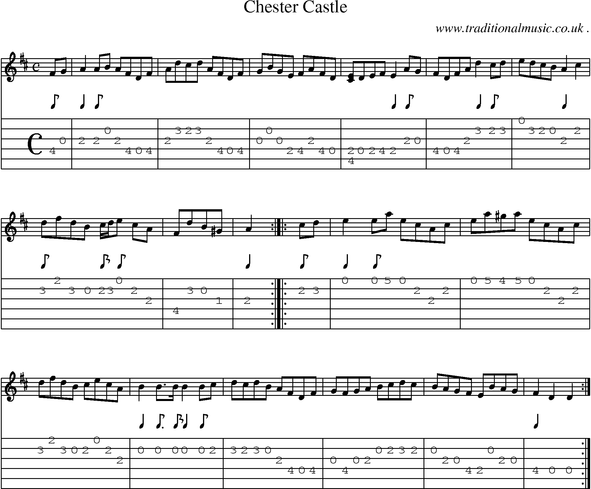 Sheet-Music and Guitar Tabs for Chester Castle