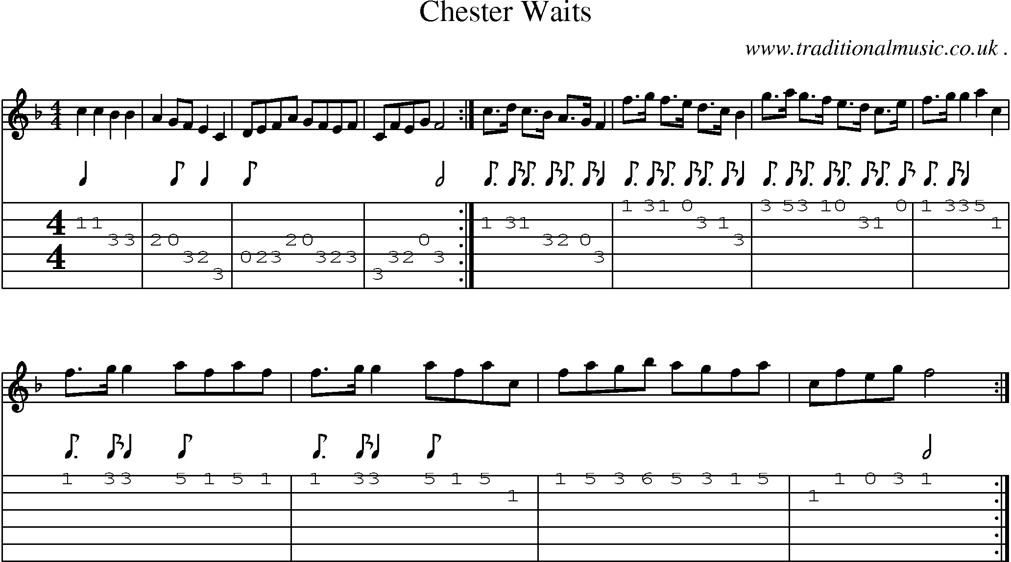 Sheet-Music and Guitar Tabs for Chester Waits