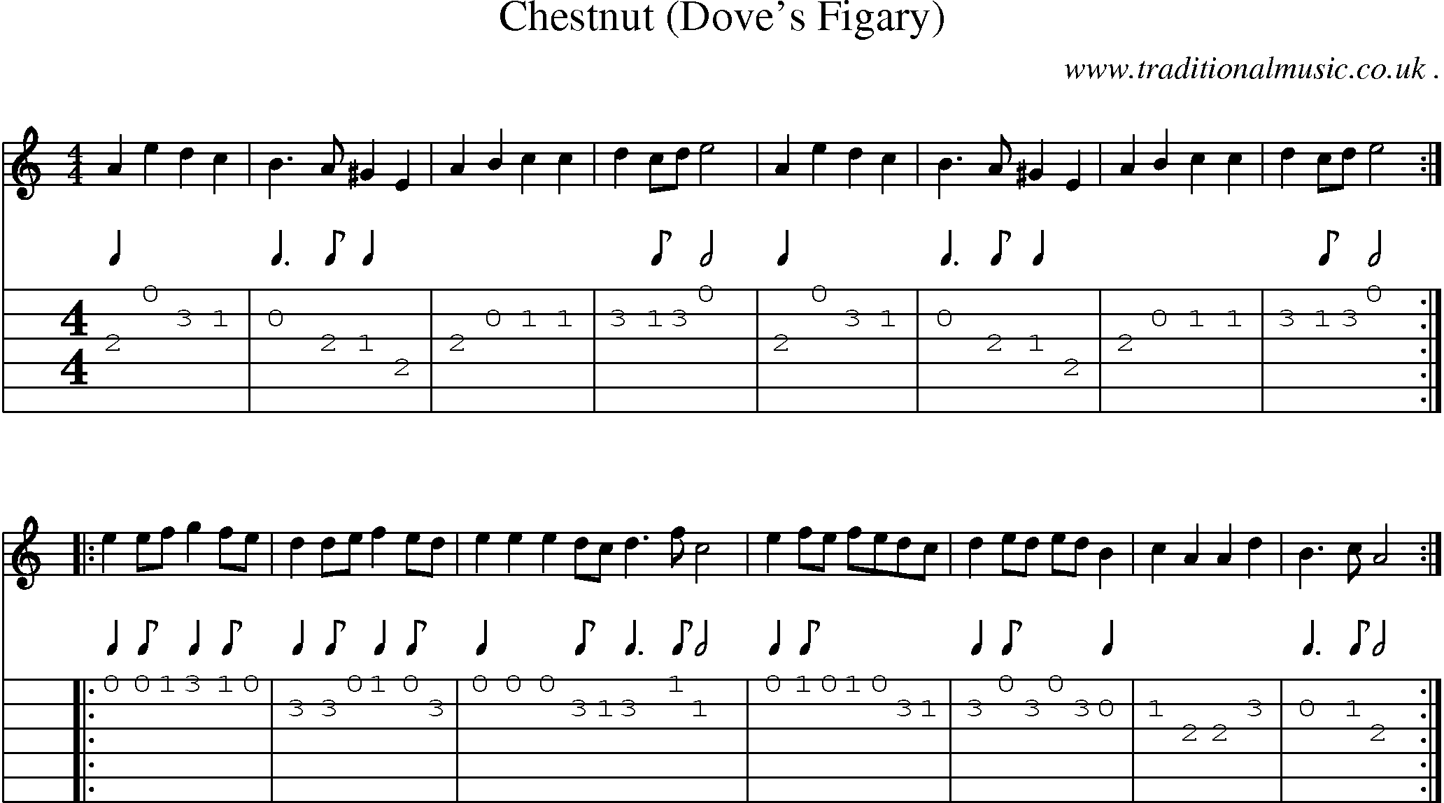 Sheet-Music and Guitar Tabs for Chestnut (doves Figary)