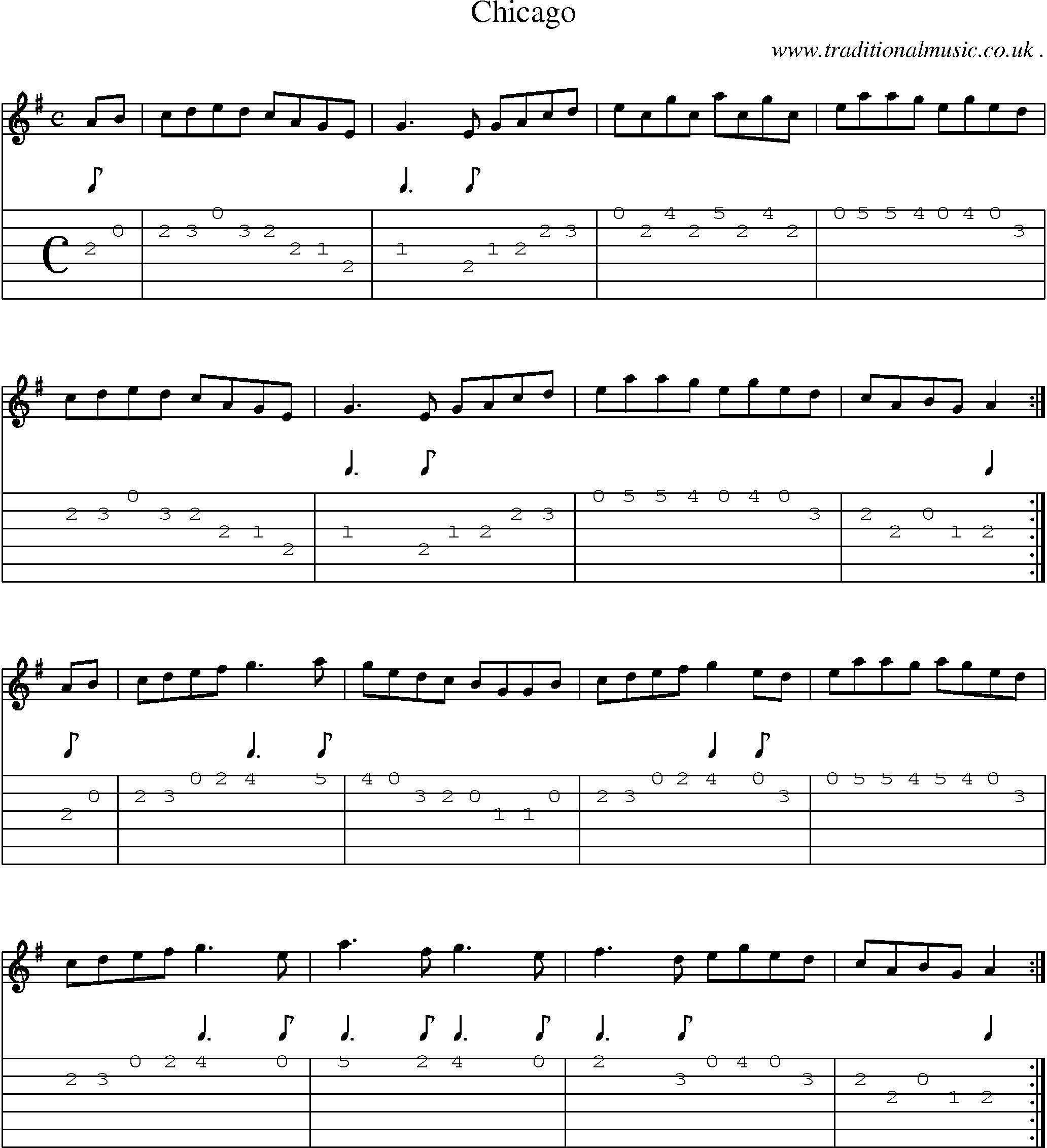 Sheet-Music and Guitar Tabs for Chicago