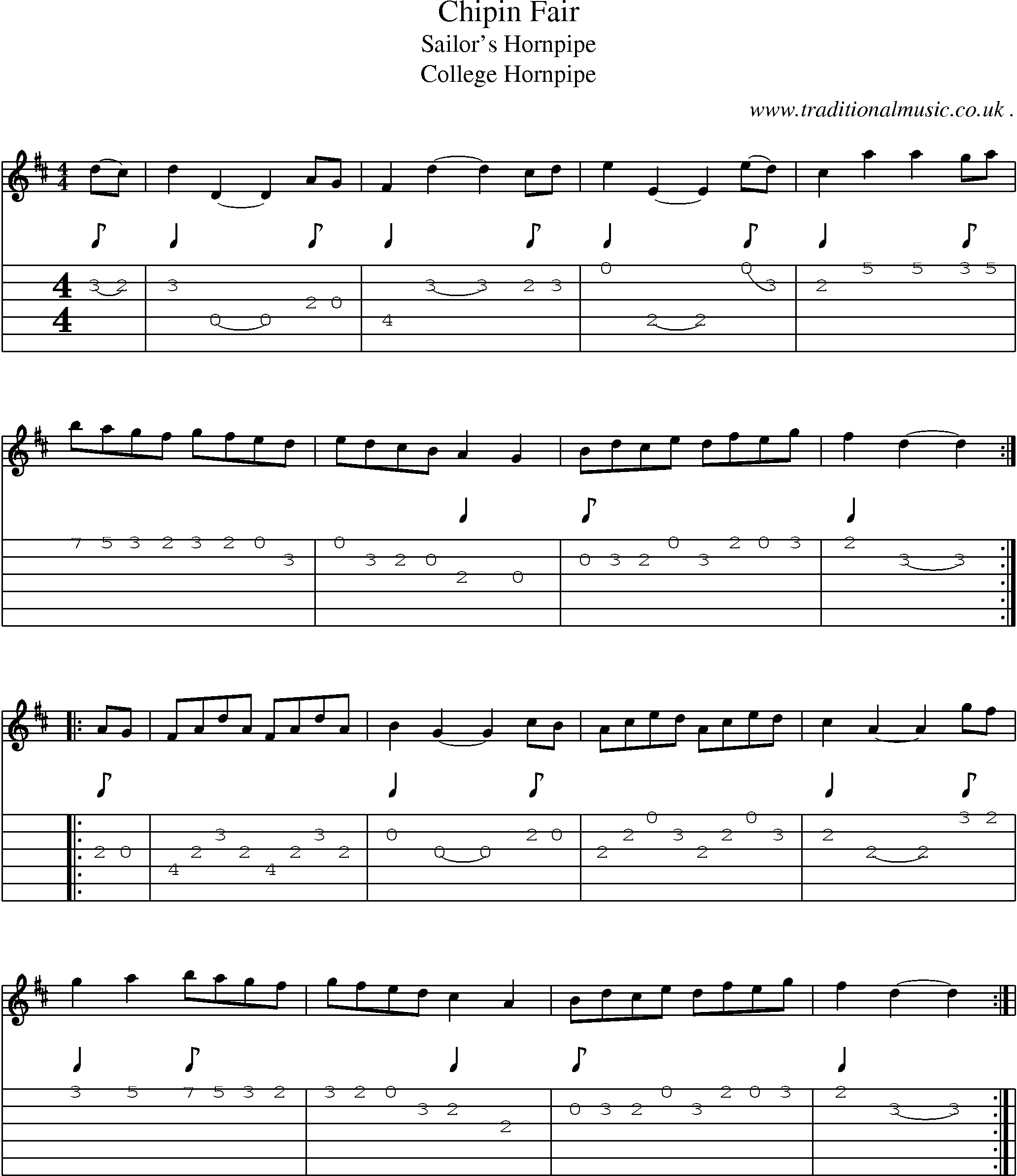 Sheet-Music and Guitar Tabs for Chipin Fair