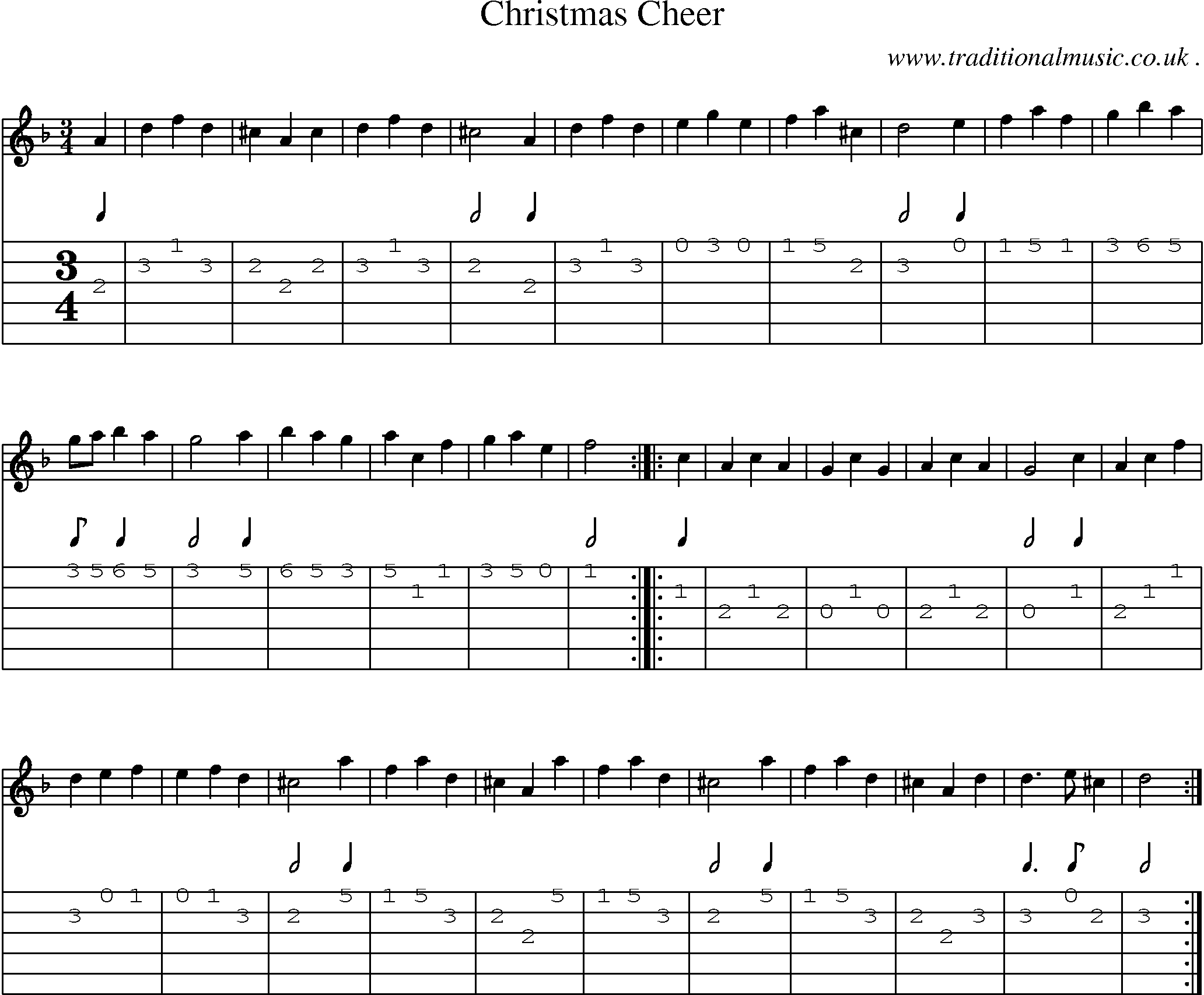 Sheet-Music and Guitar Tabs for Christmas Cheer