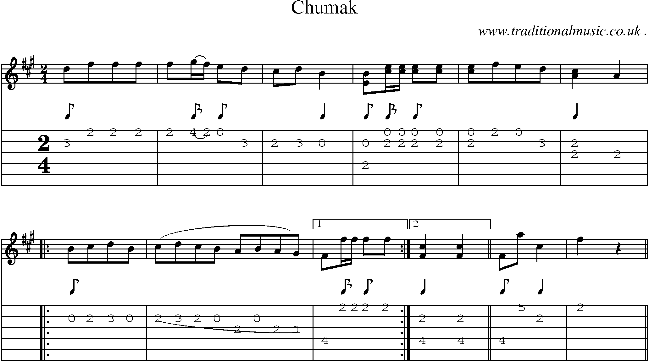 Sheet-Music and Guitar Tabs for Chumak