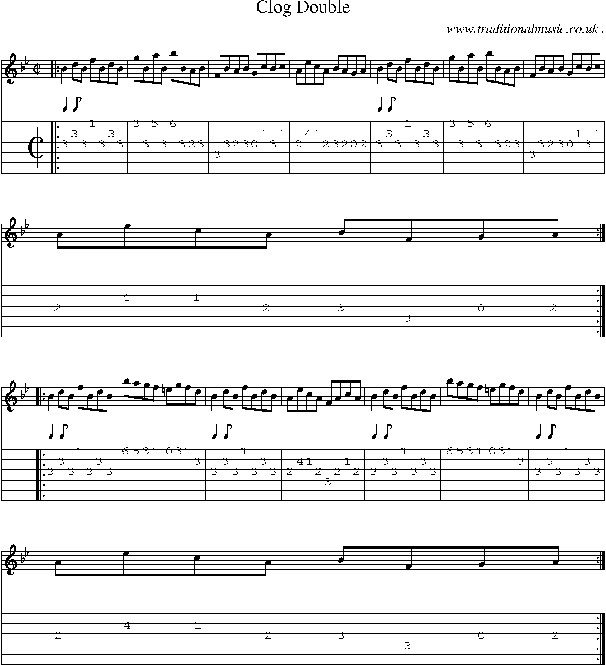 Sheet-Music and Guitar Tabs for Clog Double