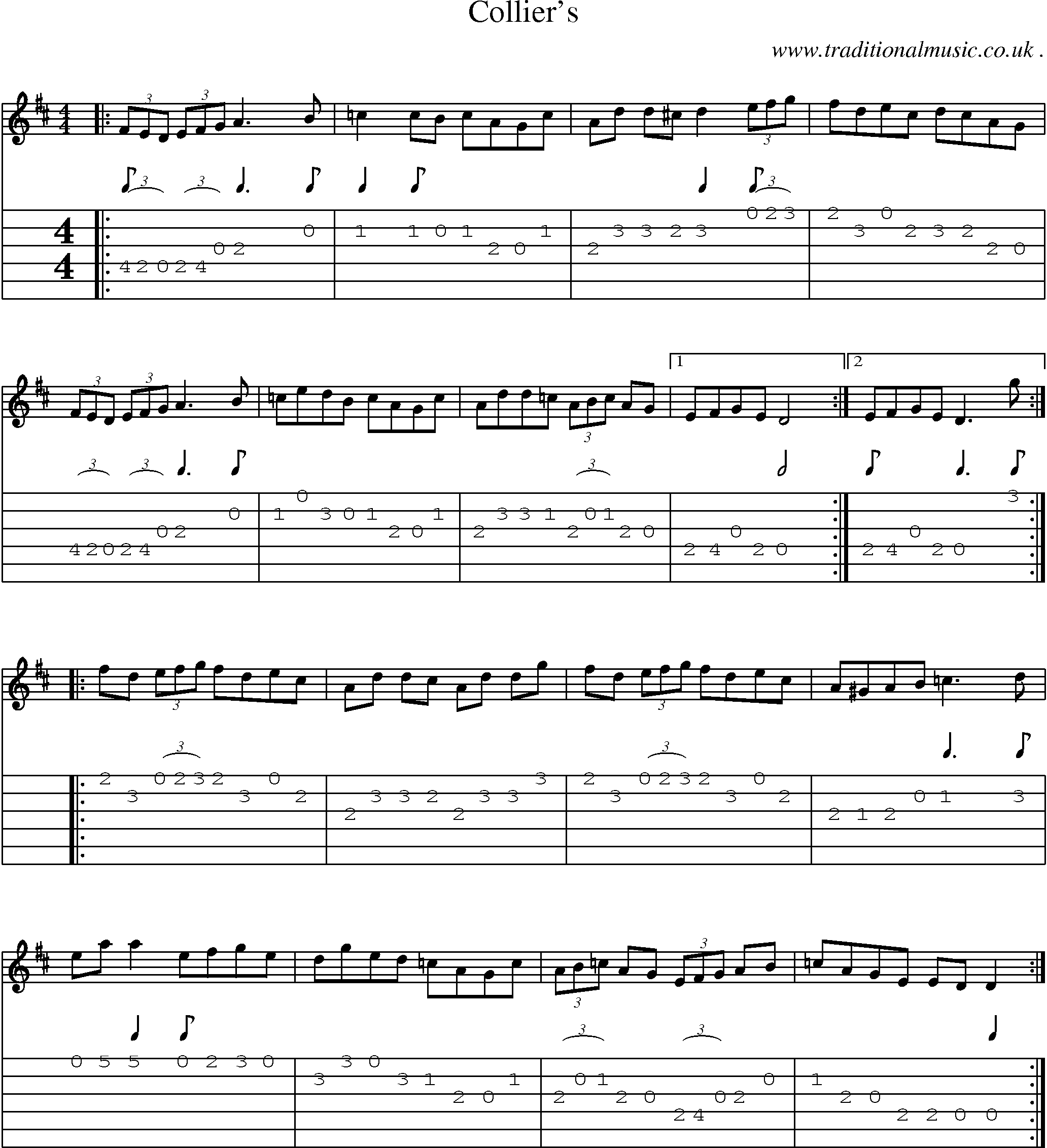 Sheet-Music and Guitar Tabs for Colliers