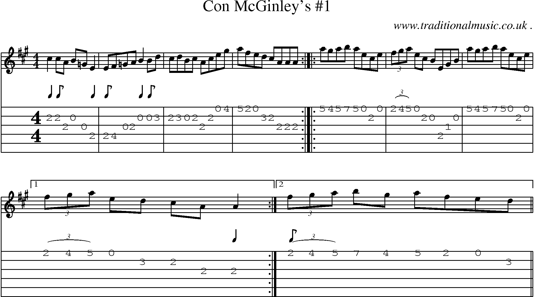Sheet-Music and Guitar Tabs for Con Mcginleys 1