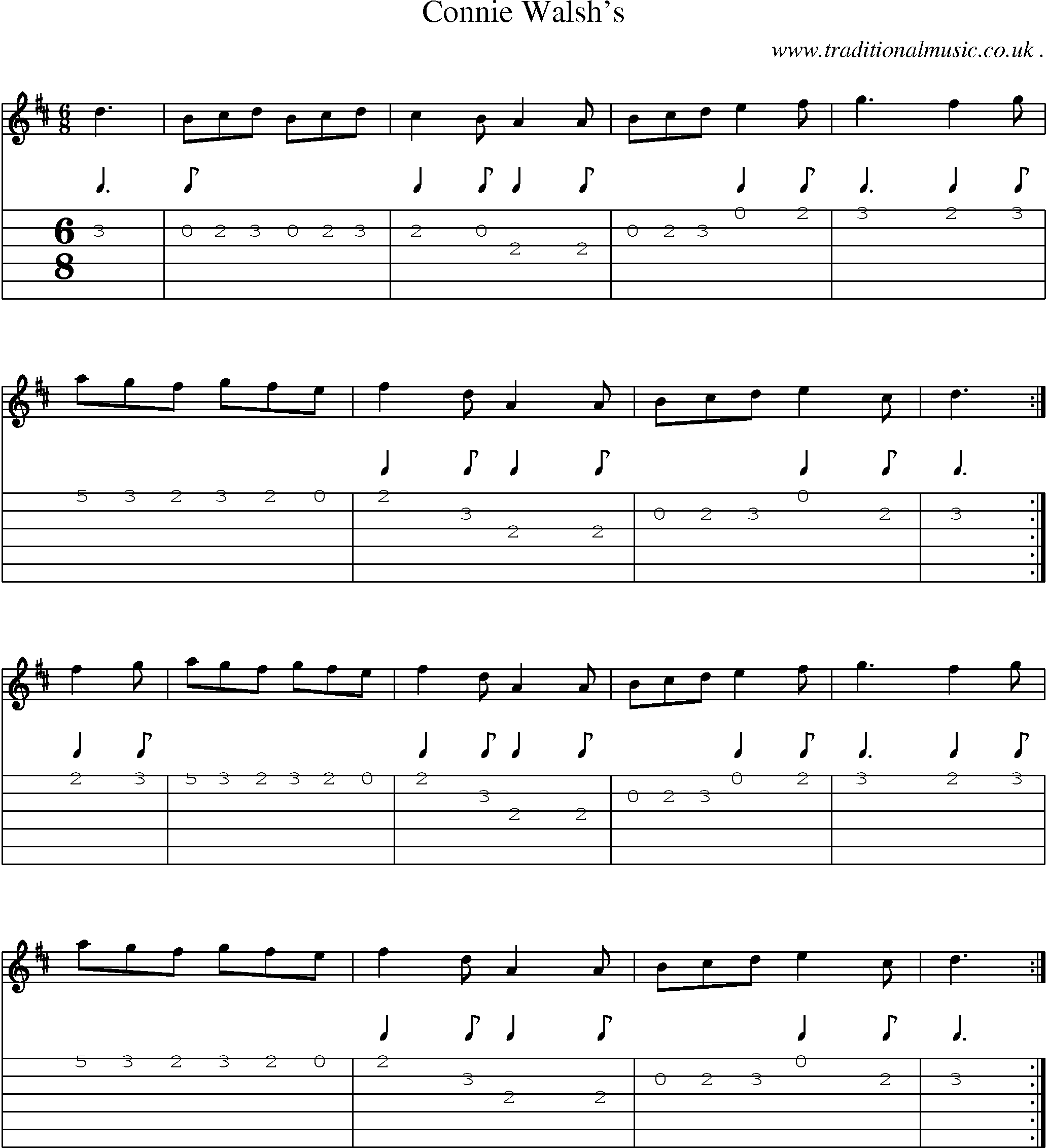 Sheet-Music and Guitar Tabs for Connie Walshs