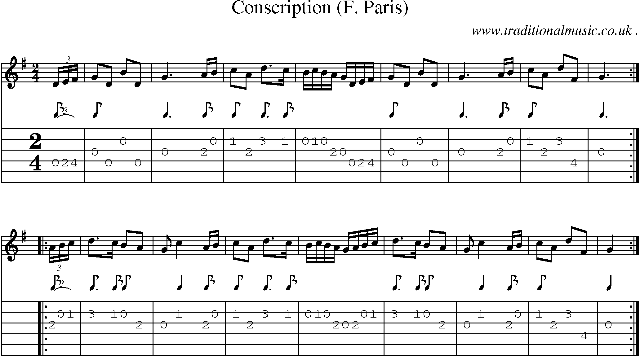 Sheet-Music and Guitar Tabs for Conscription (f Paris)