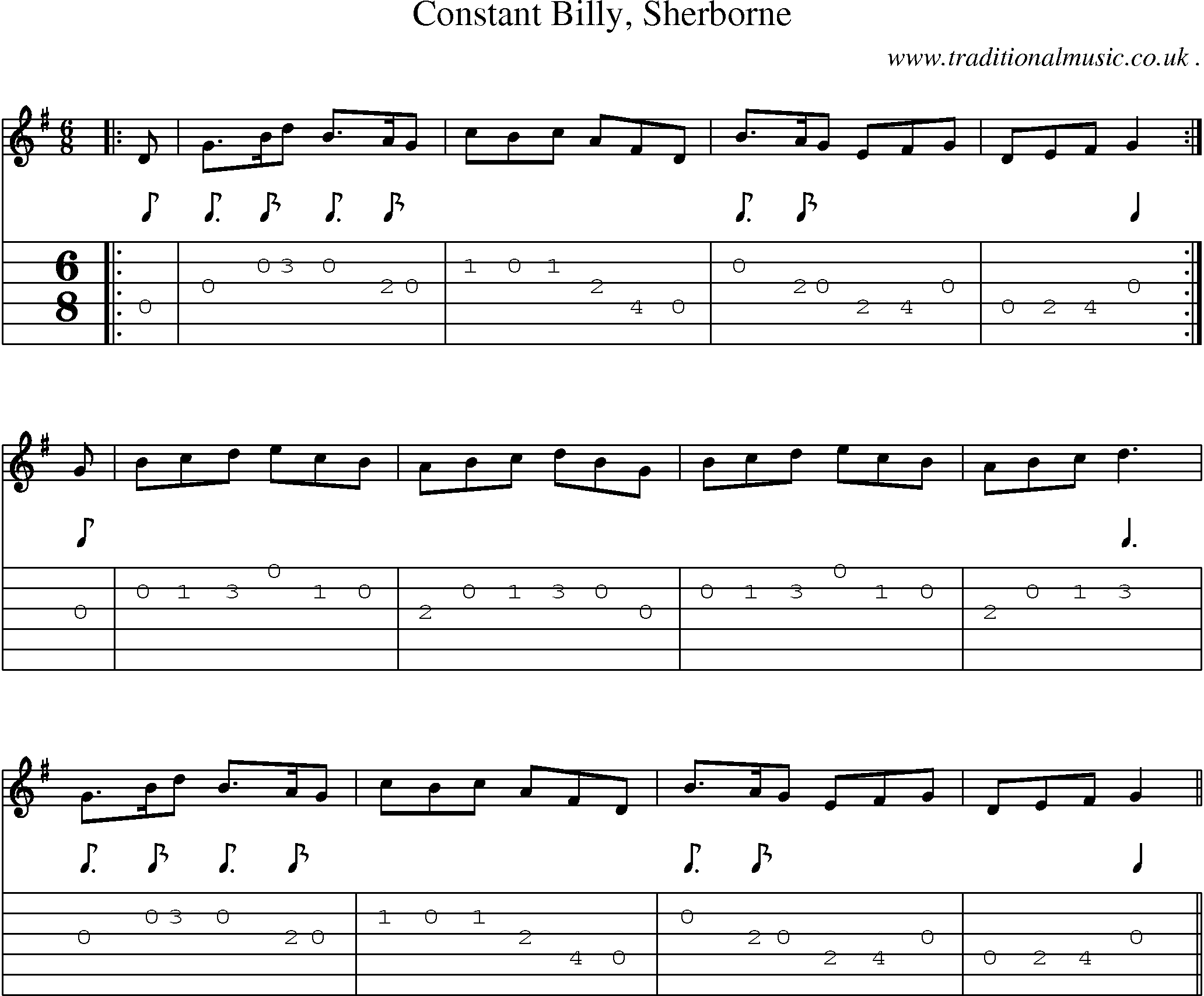Sheet-Music and Guitar Tabs for Constant Billy Sherborne