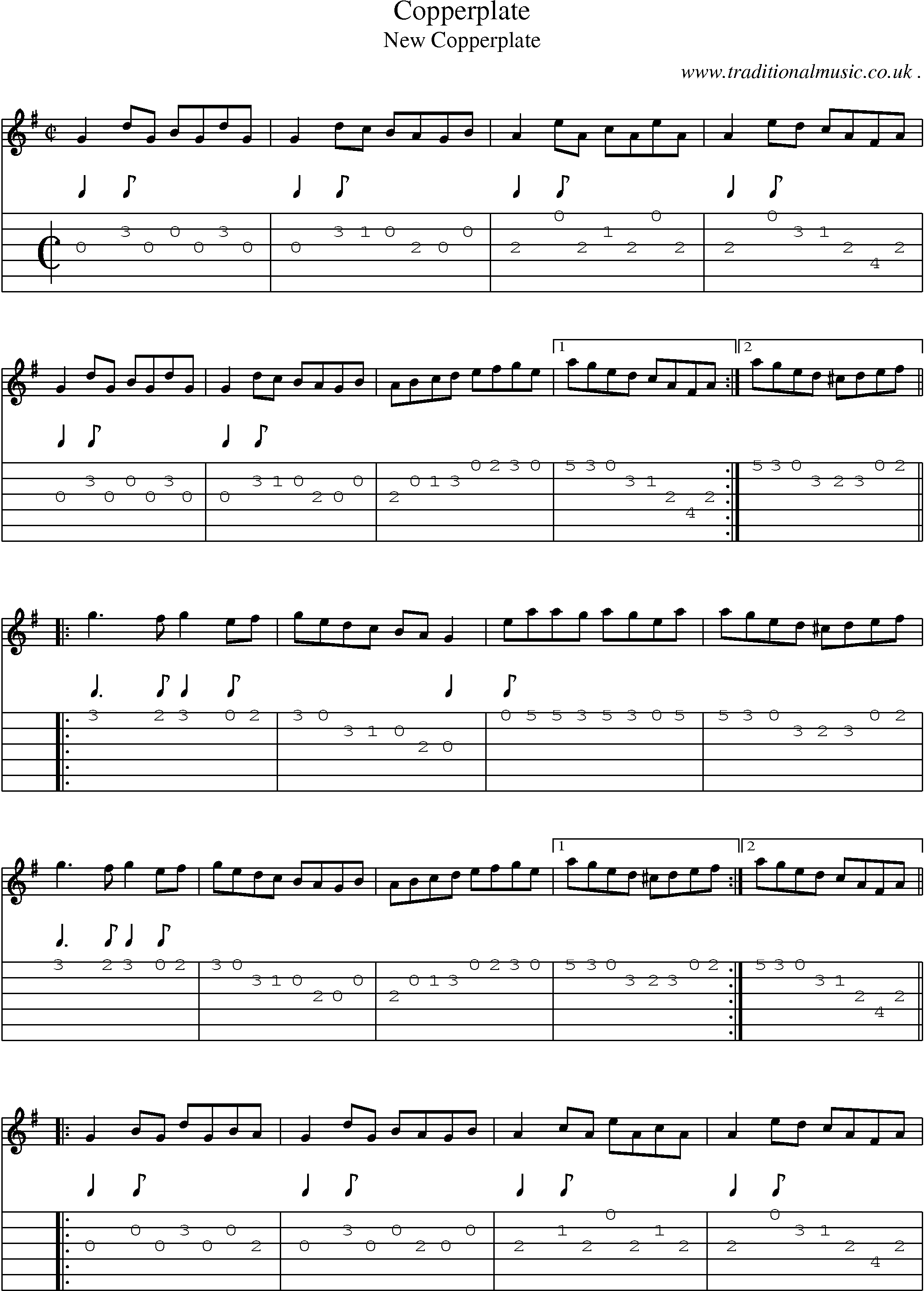 Sheet-Music and Guitar Tabs for Copperplate