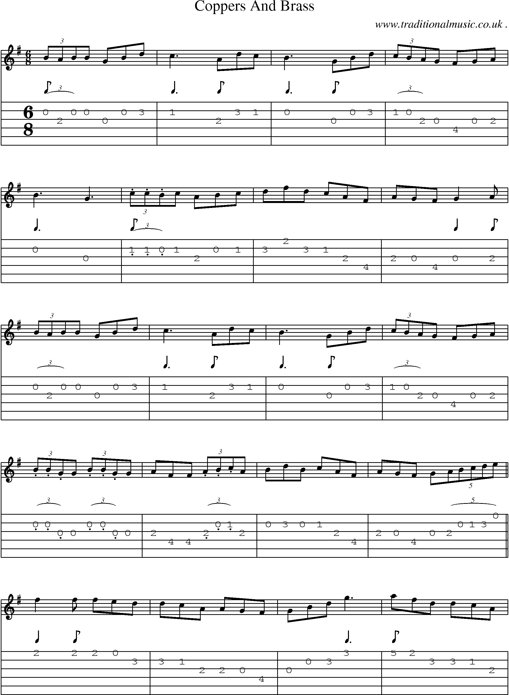 Sheet-Music and Guitar Tabs for Coppers And Brass