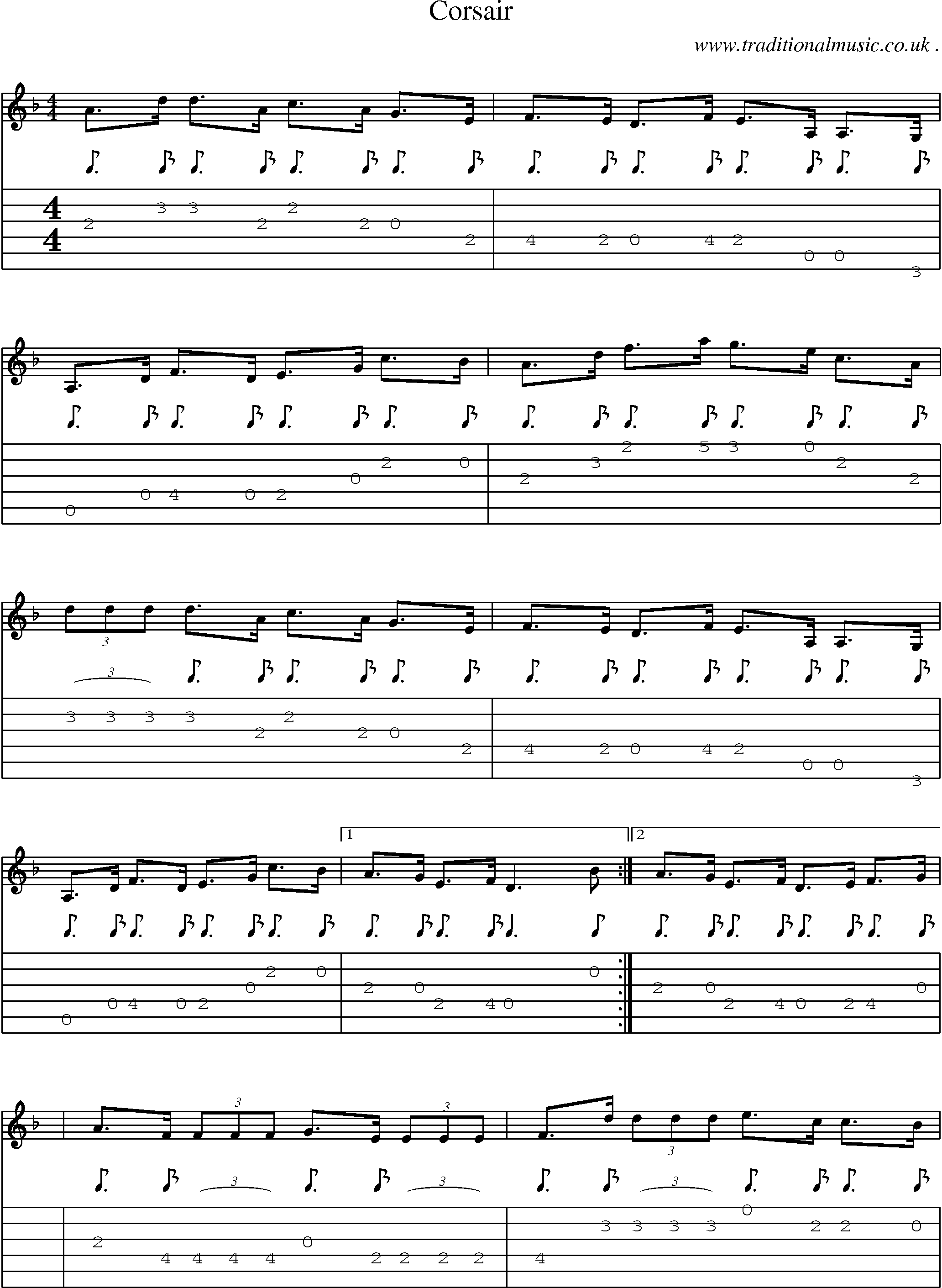 Sheet-Music and Guitar Tabs for Corsair