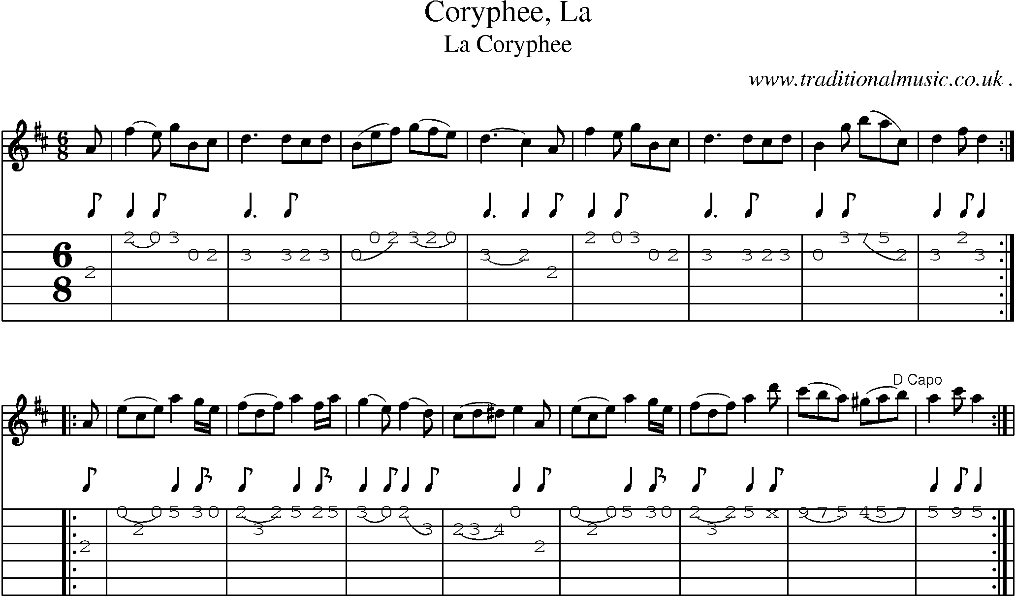 Sheet-Music and Guitar Tabs for Coryphee La