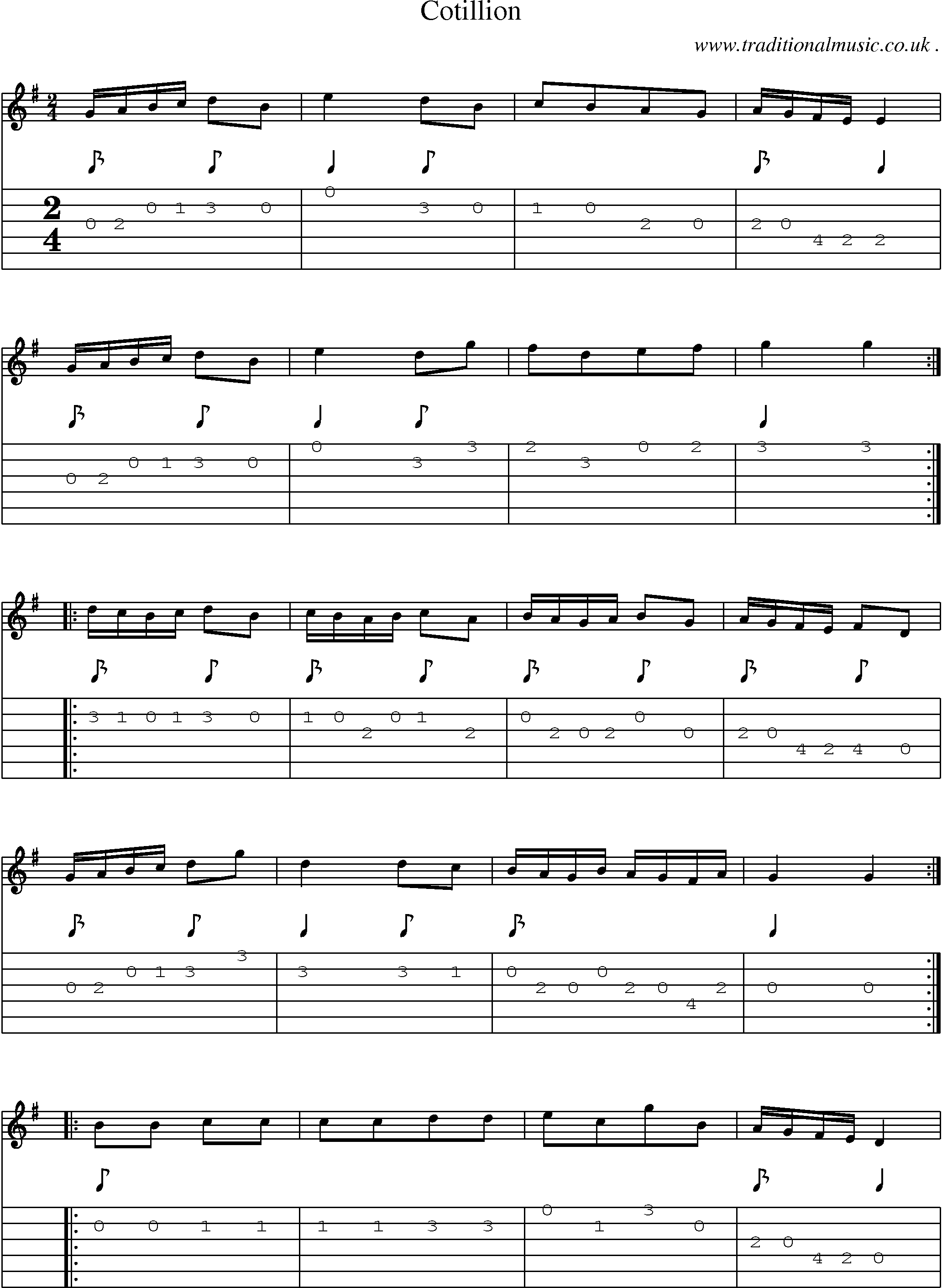 Sheet-Music and Guitar Tabs for Cotillion