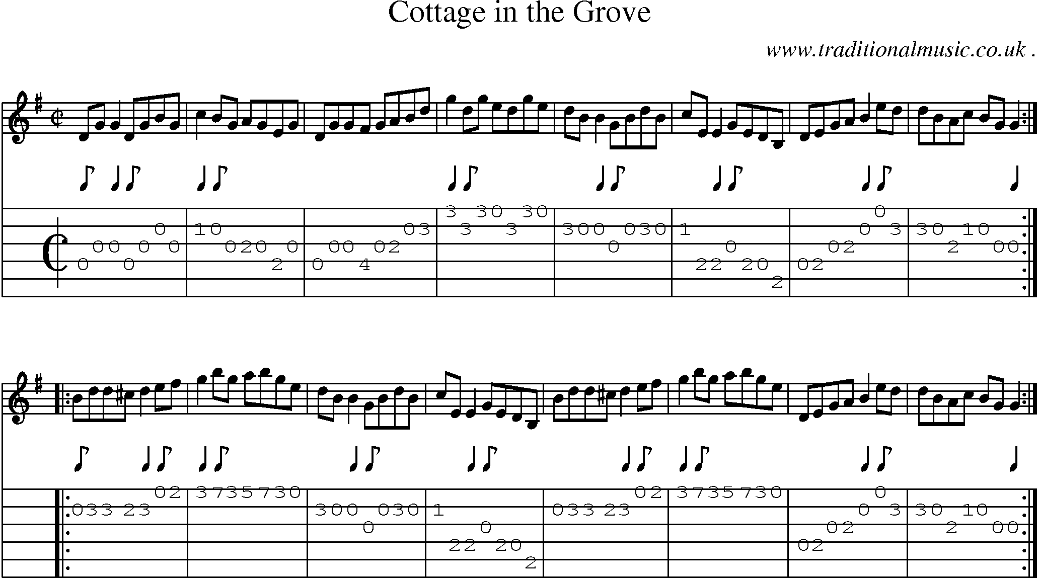 Sheet-Music and Guitar Tabs for Cottage In The Grove