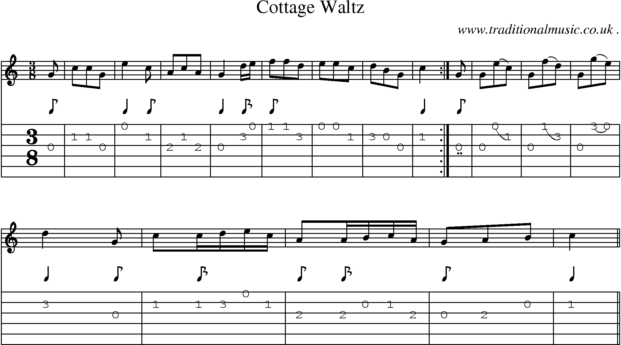 Sheet-Music and Guitar Tabs for Cottage Waltz