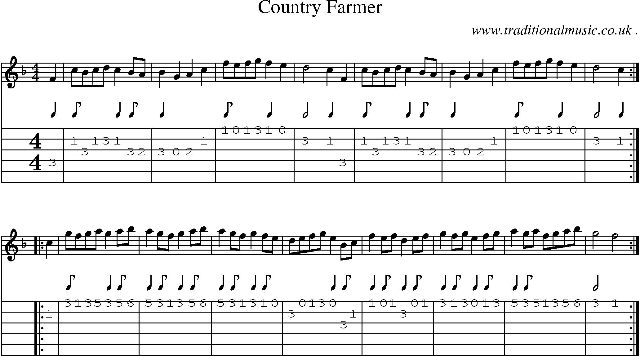 Sheet-Music and Guitar Tabs for Country Farmer
