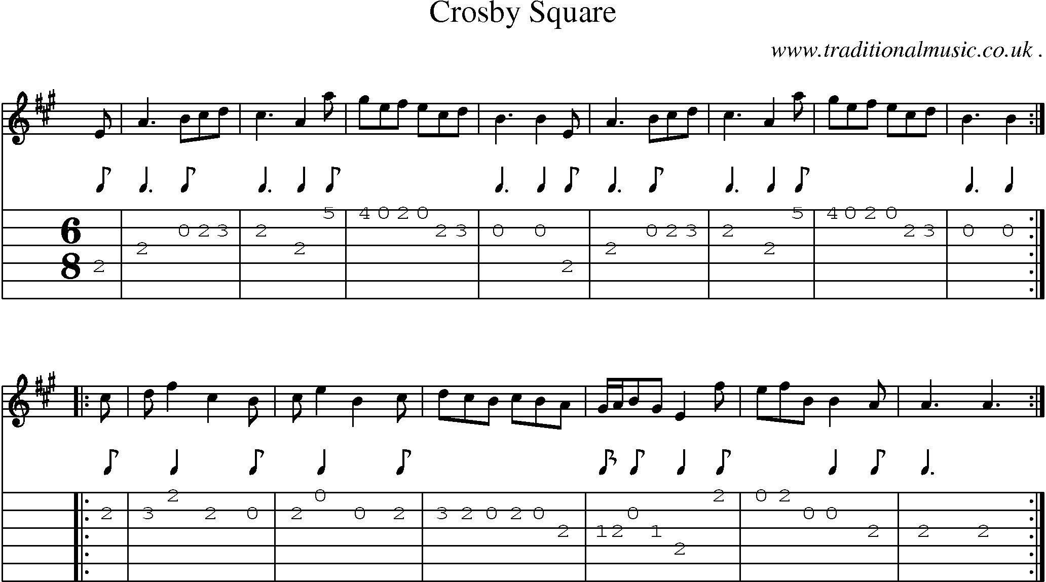 Sheet-Music and Guitar Tabs for Crosby Square