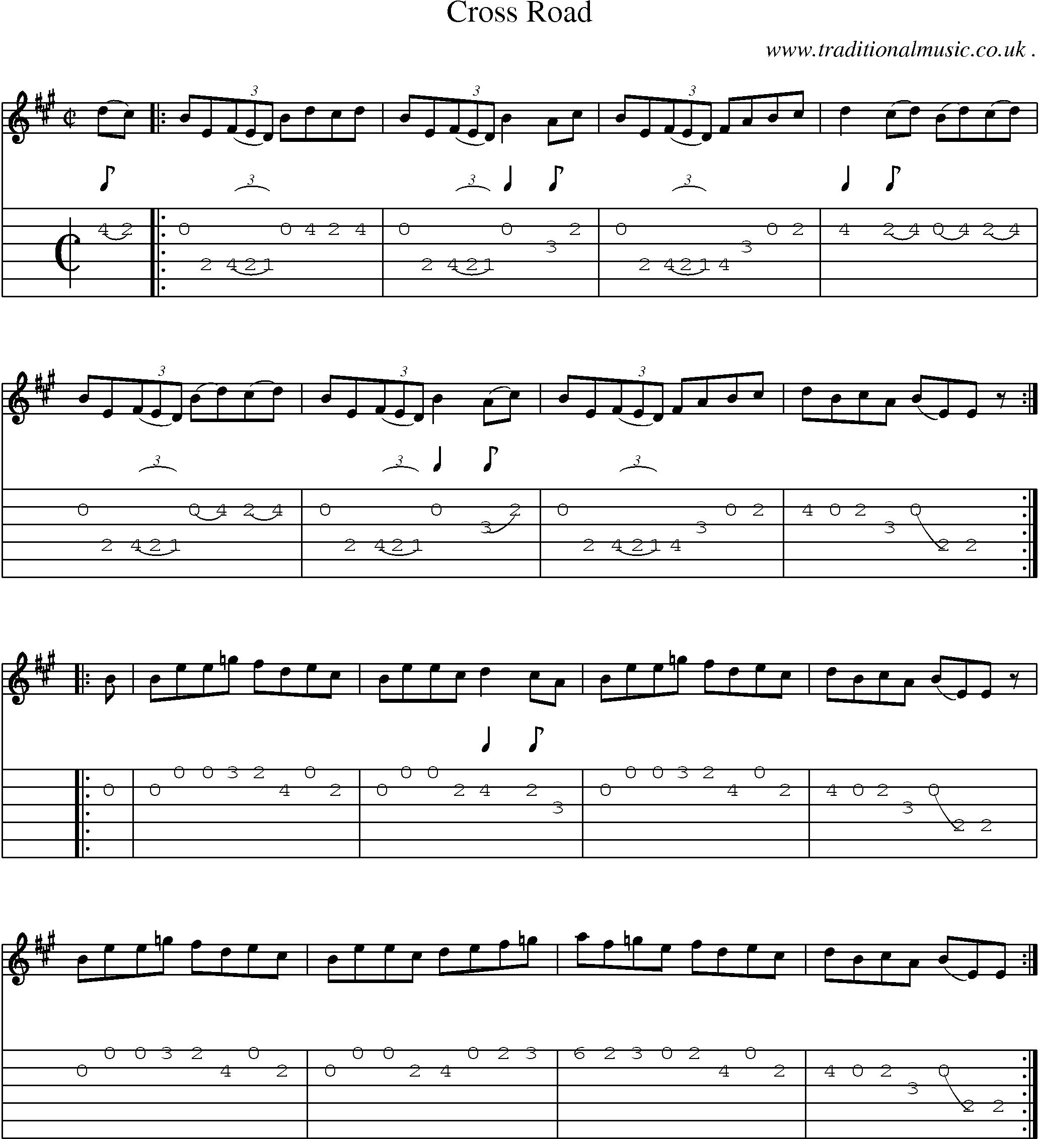 Sheet-Music and Guitar Tabs for Cross Road