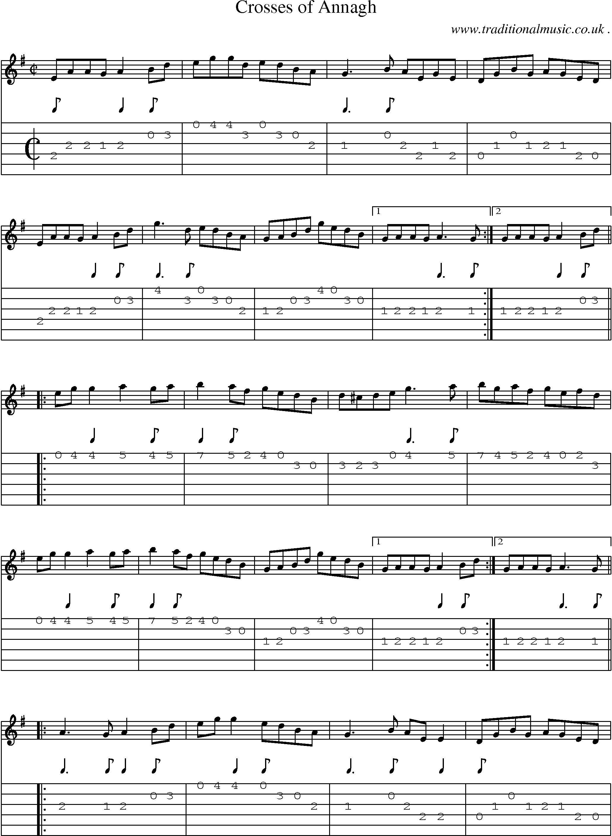 Sheet-Music and Guitar Tabs for Crosses Of Annagh