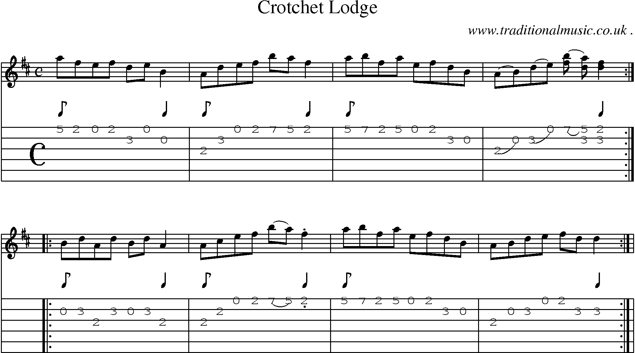 Sheet-Music and Guitar Tabs for Crotchet Lodge