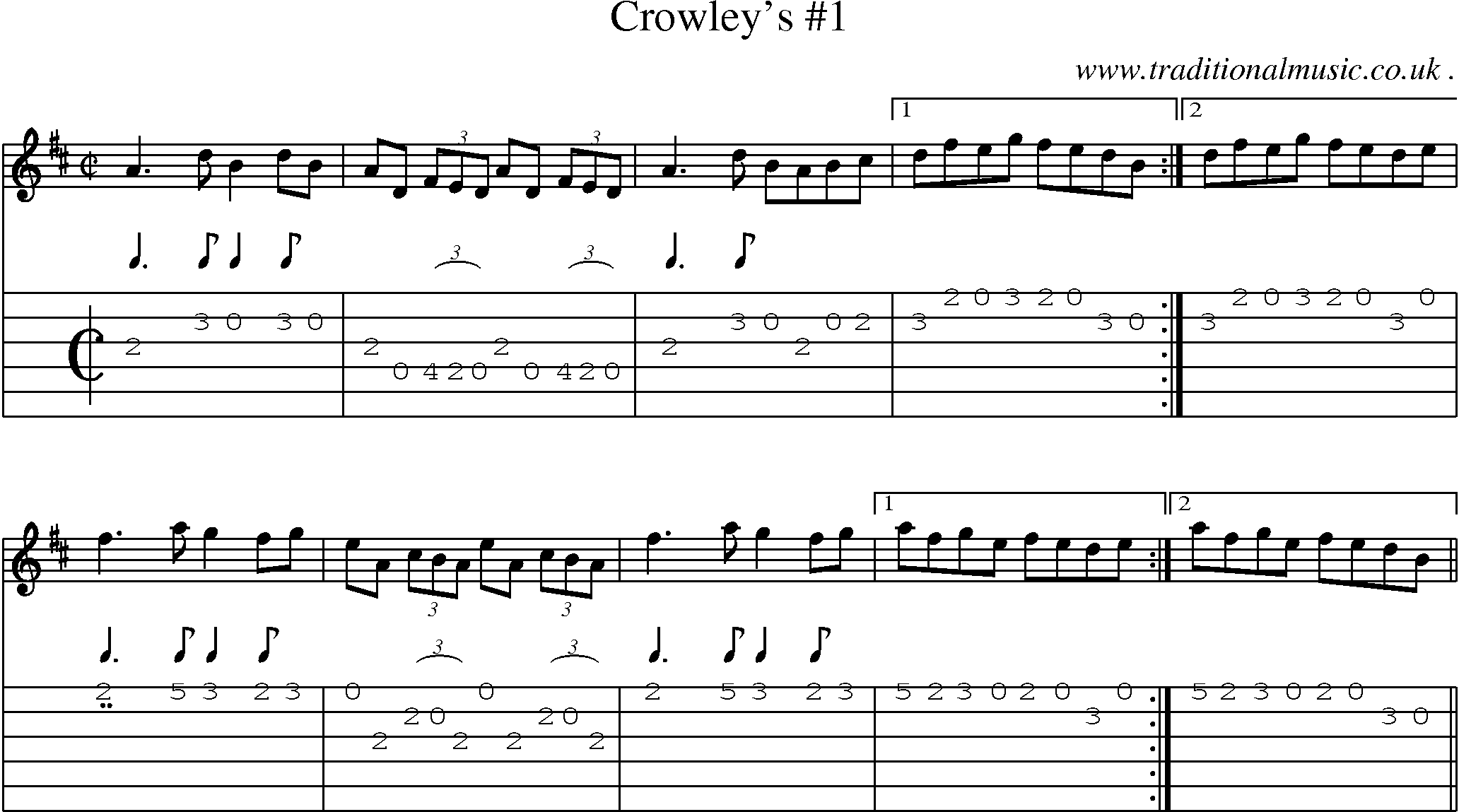 Sheet-Music and Guitar Tabs for Crowleys 1