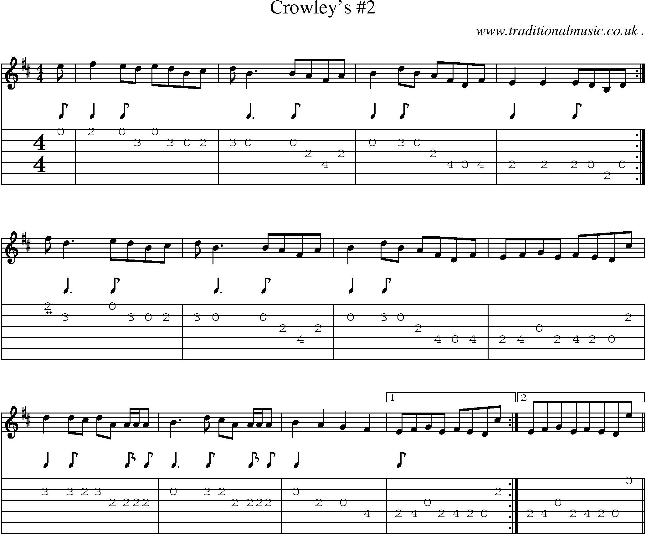 Sheet-Music and Guitar Tabs for Crowleys 2