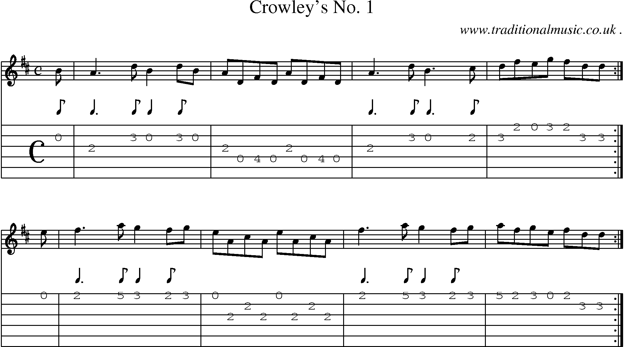 Sheet-Music and Guitar Tabs for Crowleys No 1