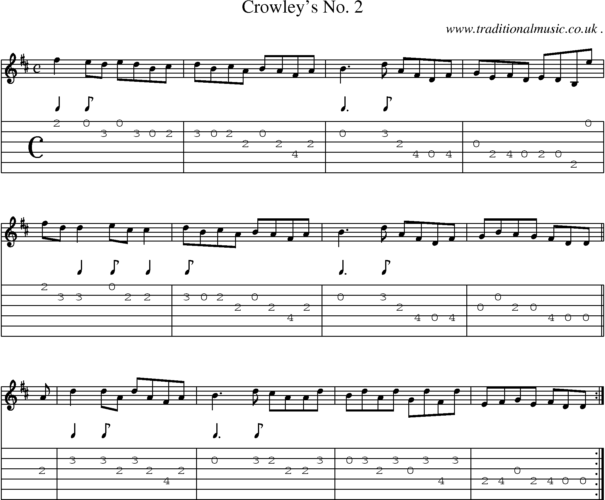 Sheet-Music and Guitar Tabs for Crowleys No 2