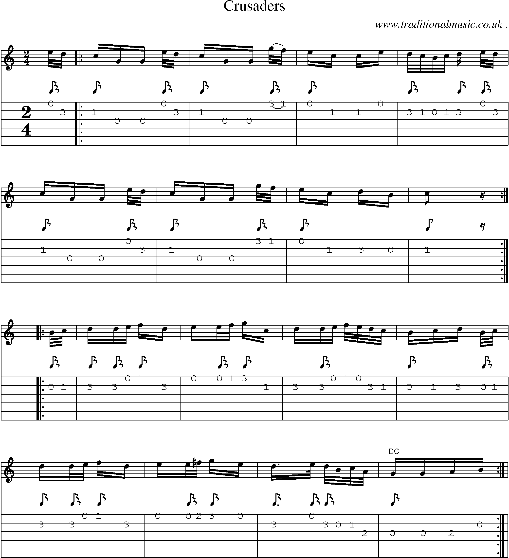 Sheet-Music and Guitar Tabs for Crusaders