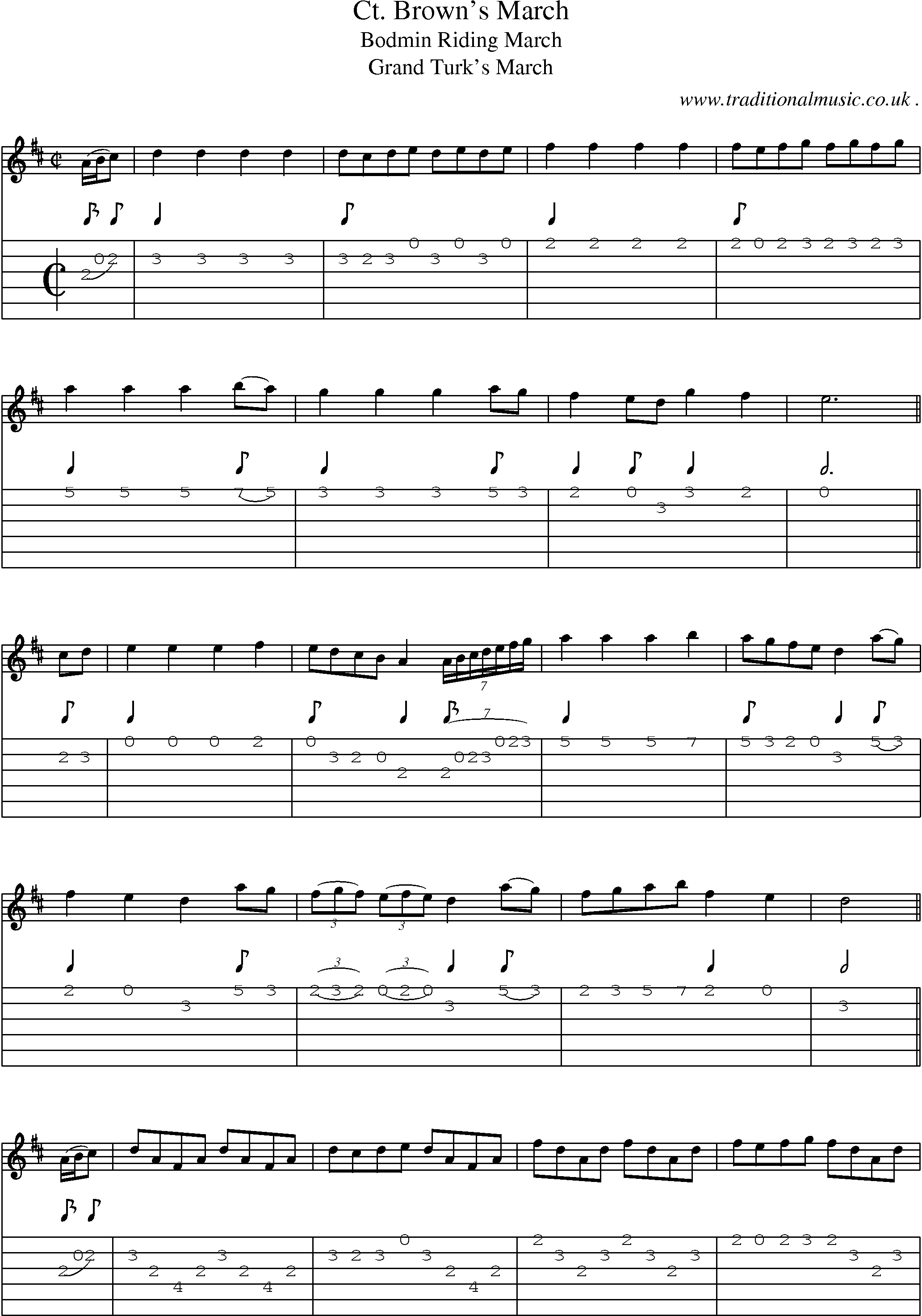 Sheet-Music and Guitar Tabs for Ct Browns March