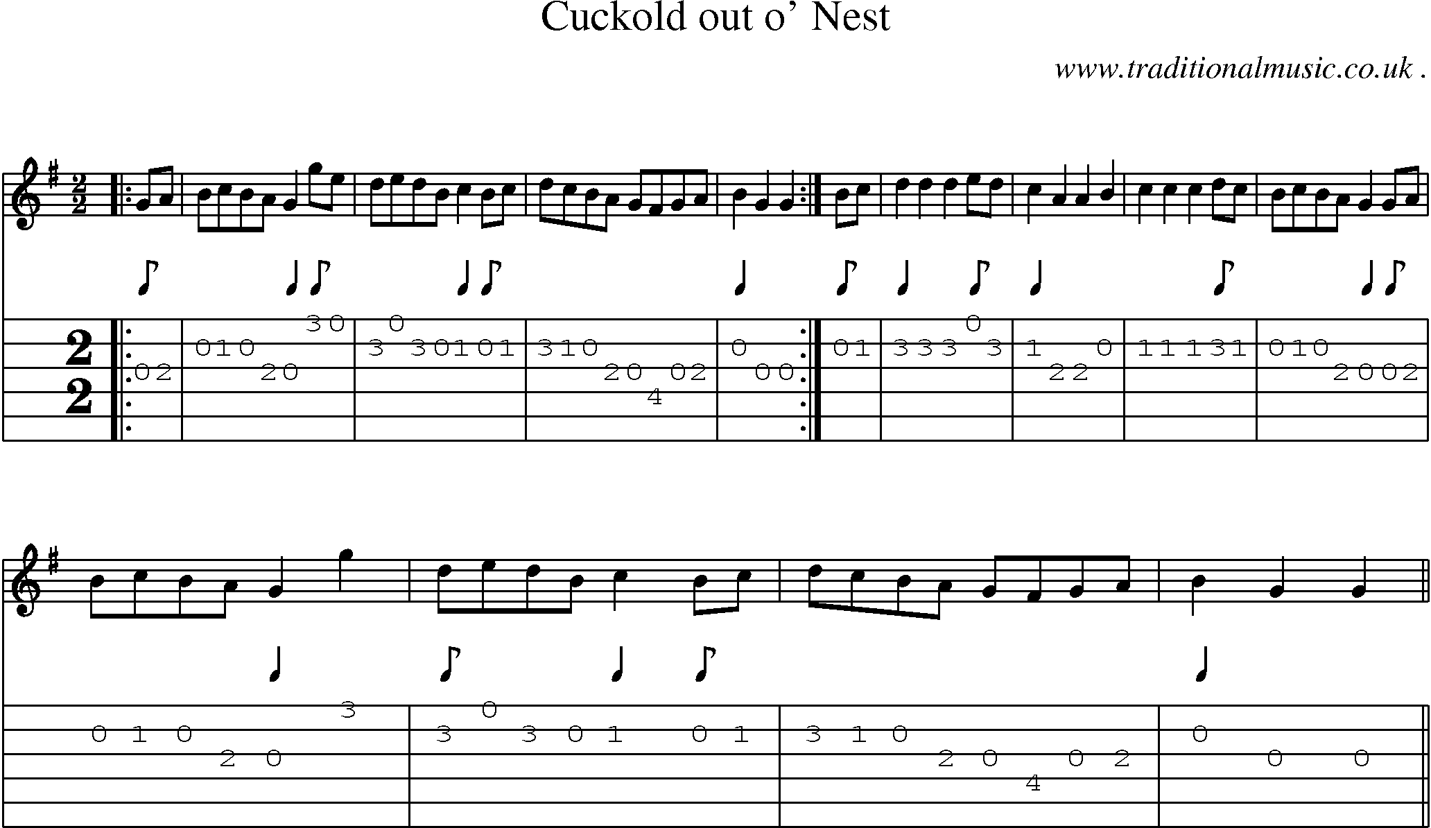 Sheet-Music and Guitar Tabs for Cuckold Out O Nest