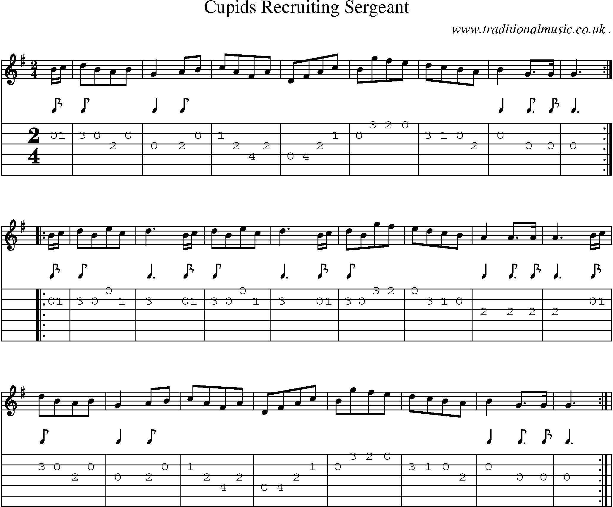 Sheet-Music and Guitar Tabs for Cupids Recruiting Sergeant