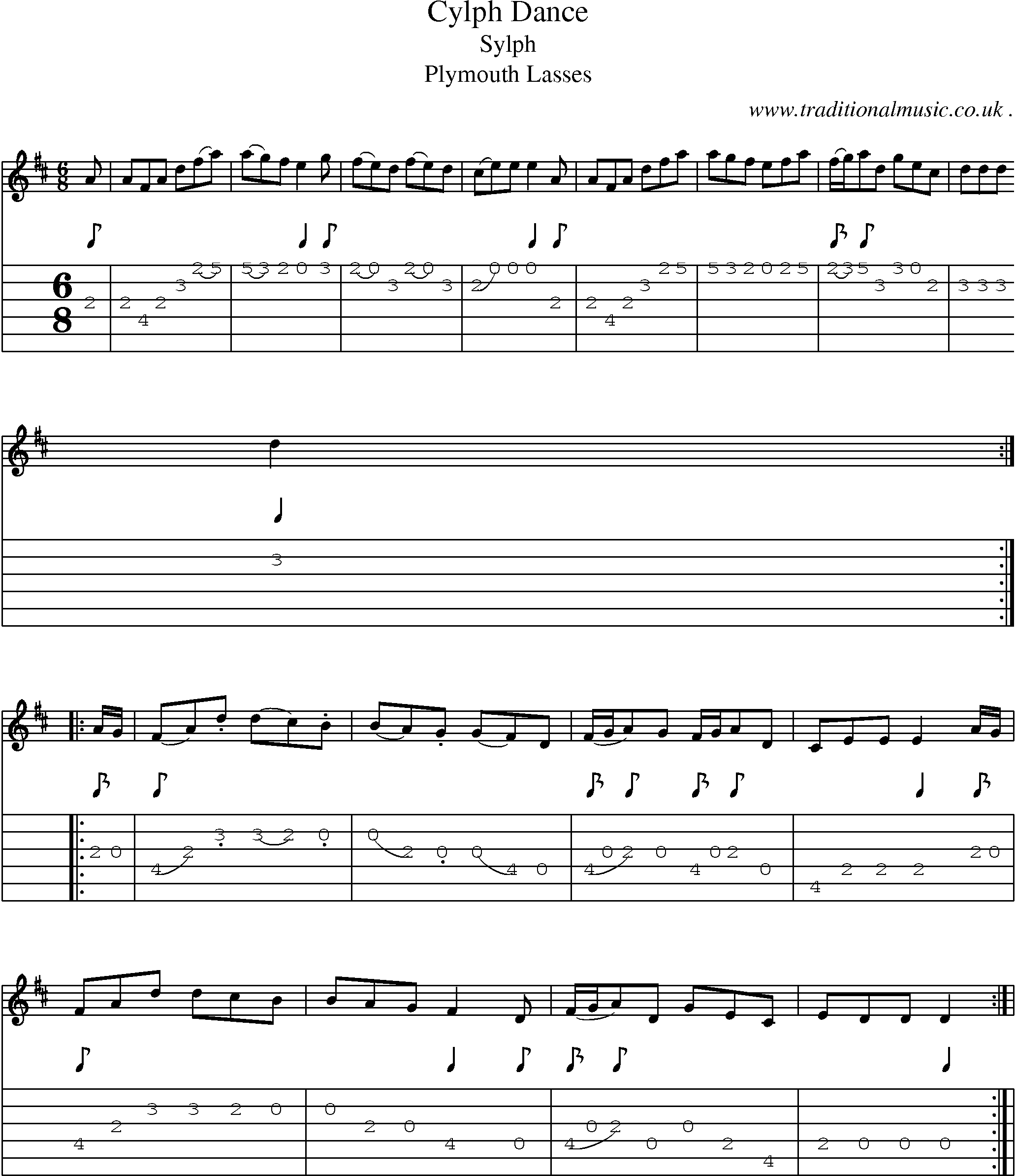 Sheet-Music and Guitar Tabs for Cylph Dance