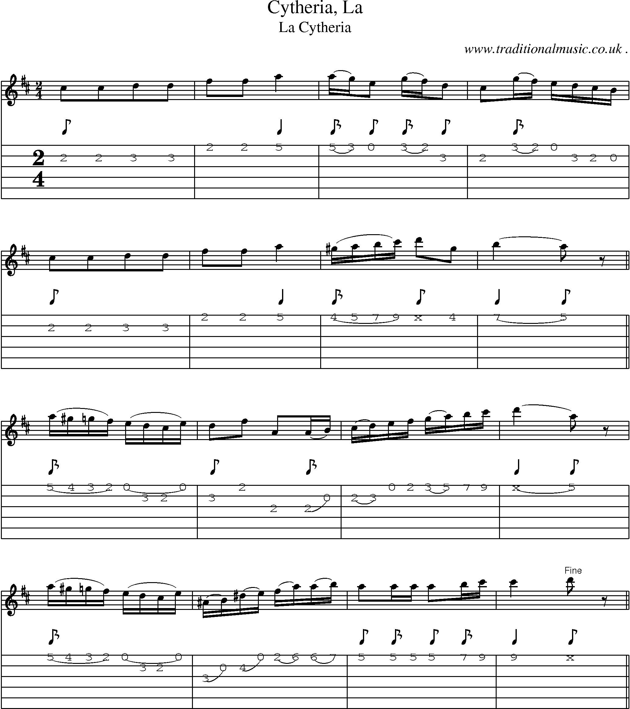 Sheet-Music and Guitar Tabs for Cytheria La