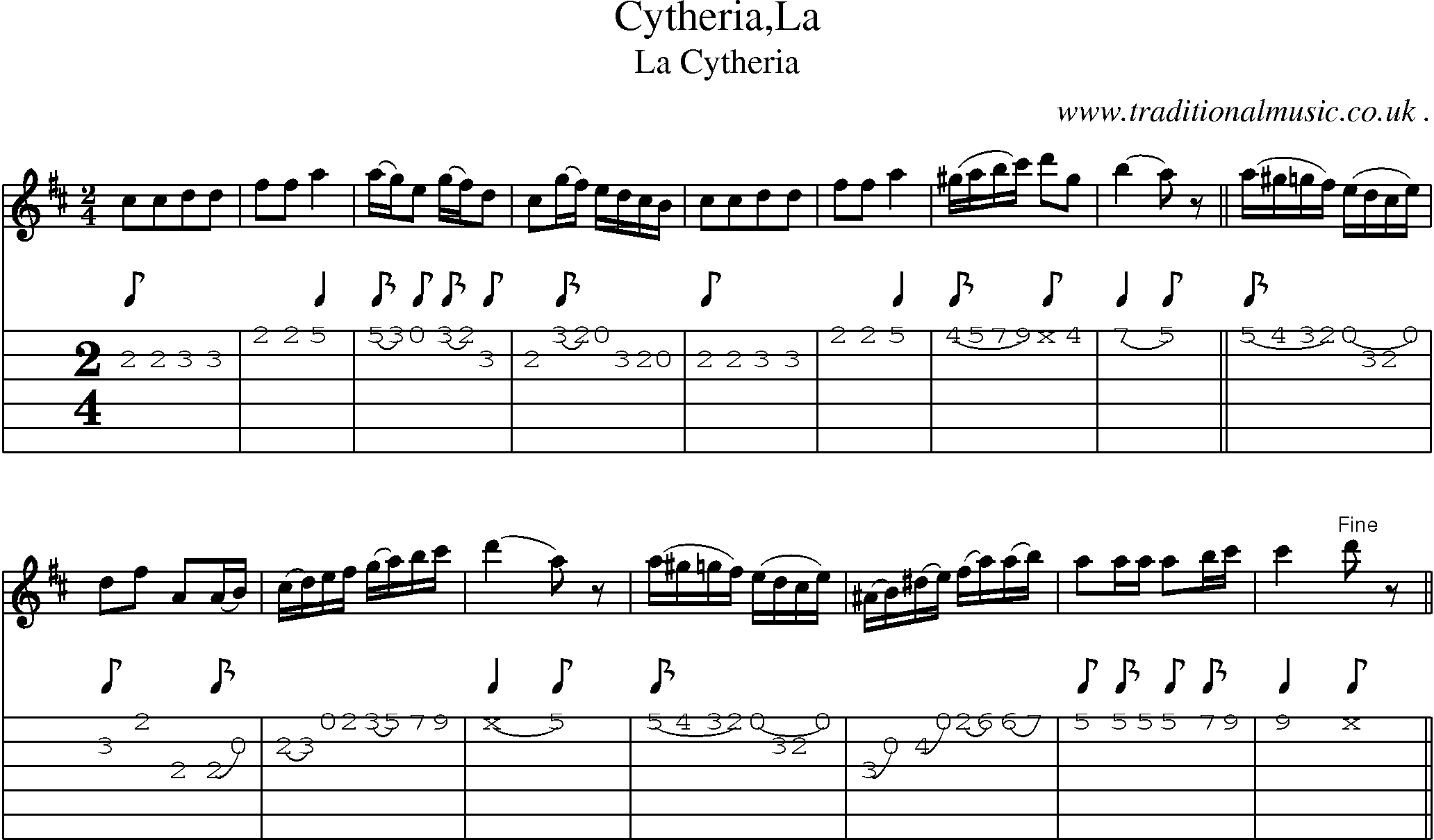 Sheet-Music and Guitar Tabs for Cytheriala