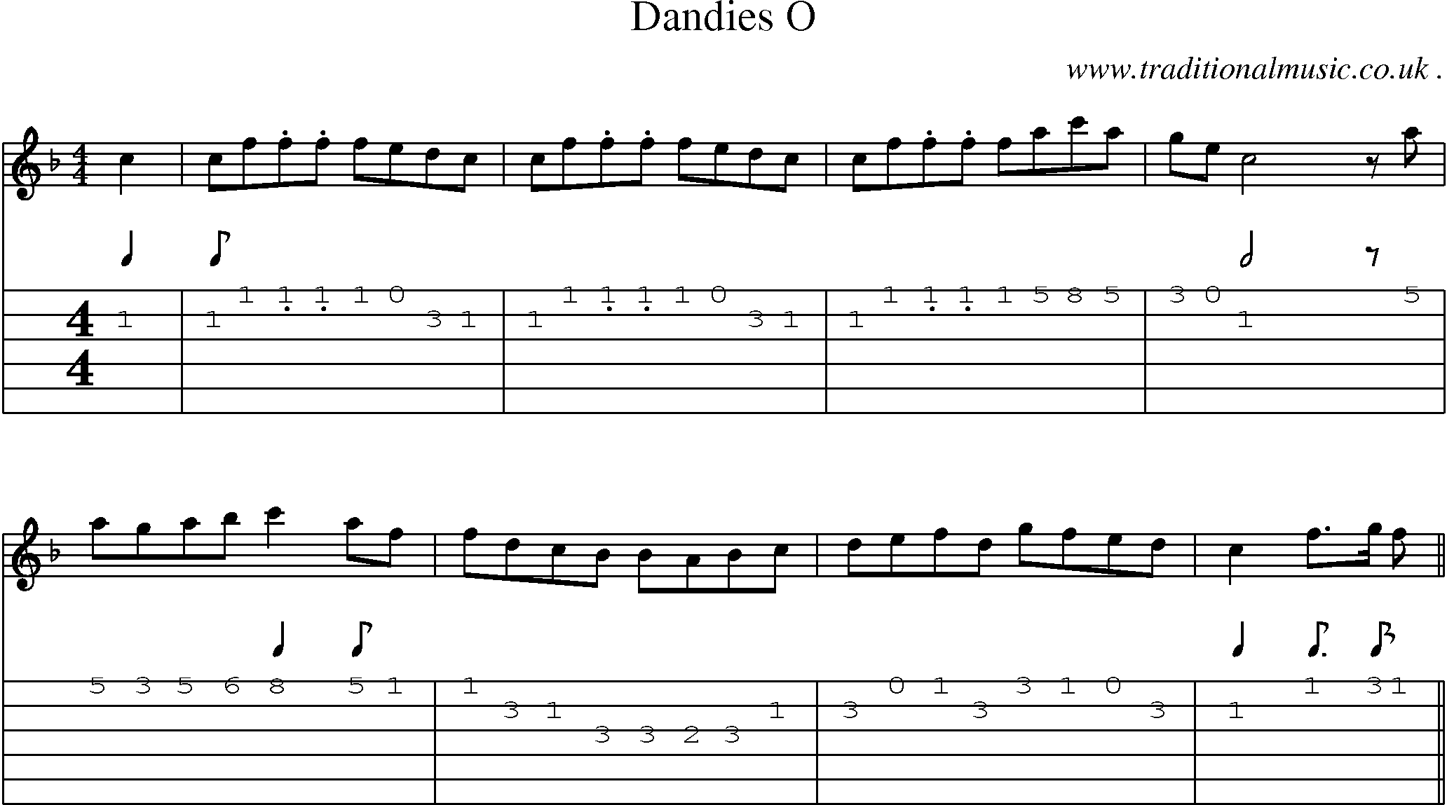 Sheet-Music and Guitar Tabs for Dandies O