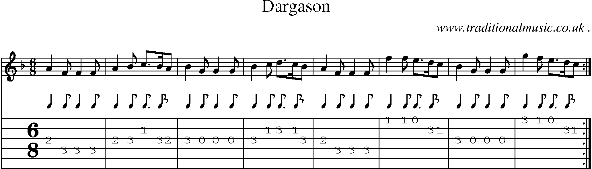 Sheet-Music and Guitar Tabs for Dargason