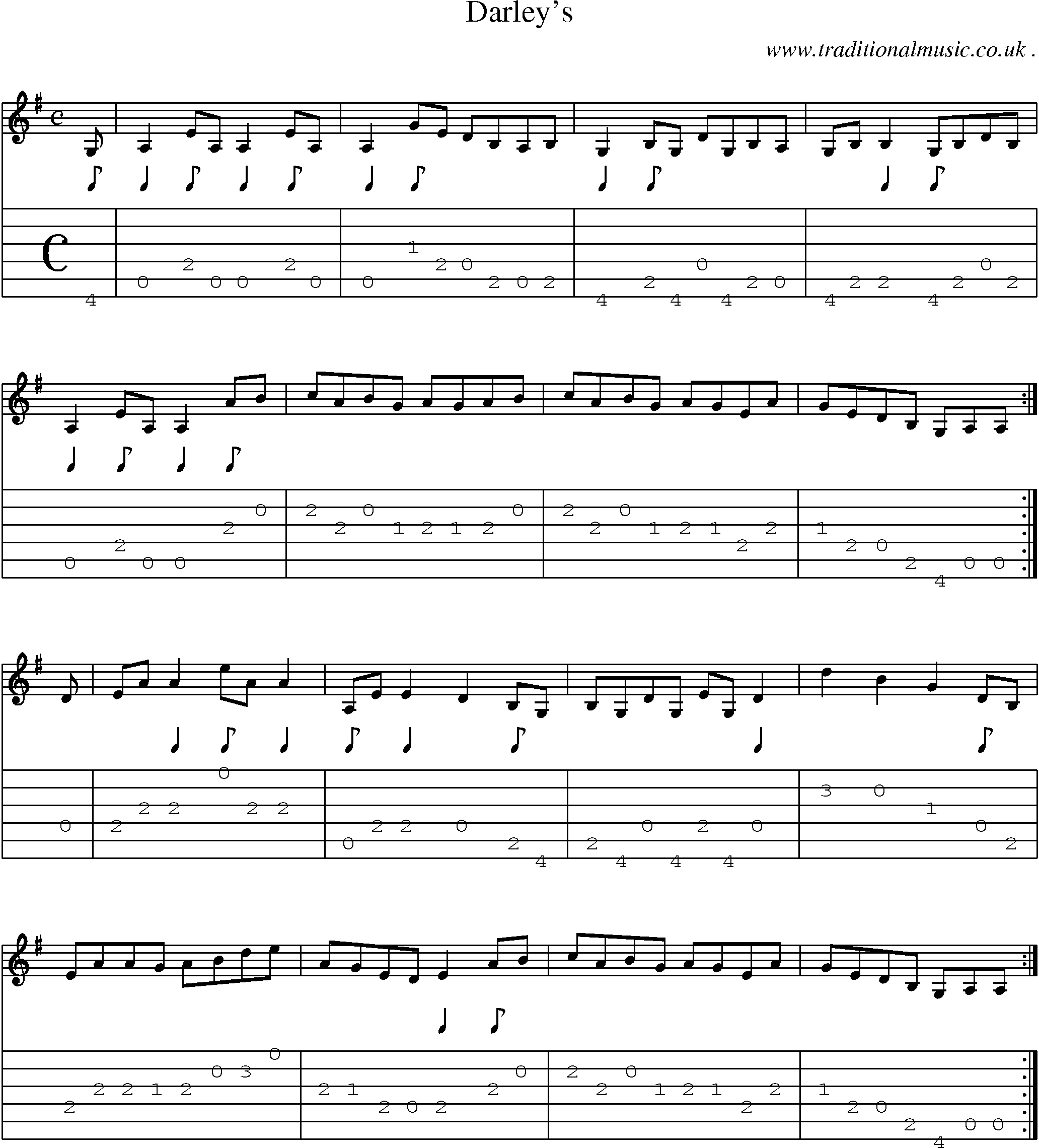 Sheet-Music and Guitar Tabs for Darleys